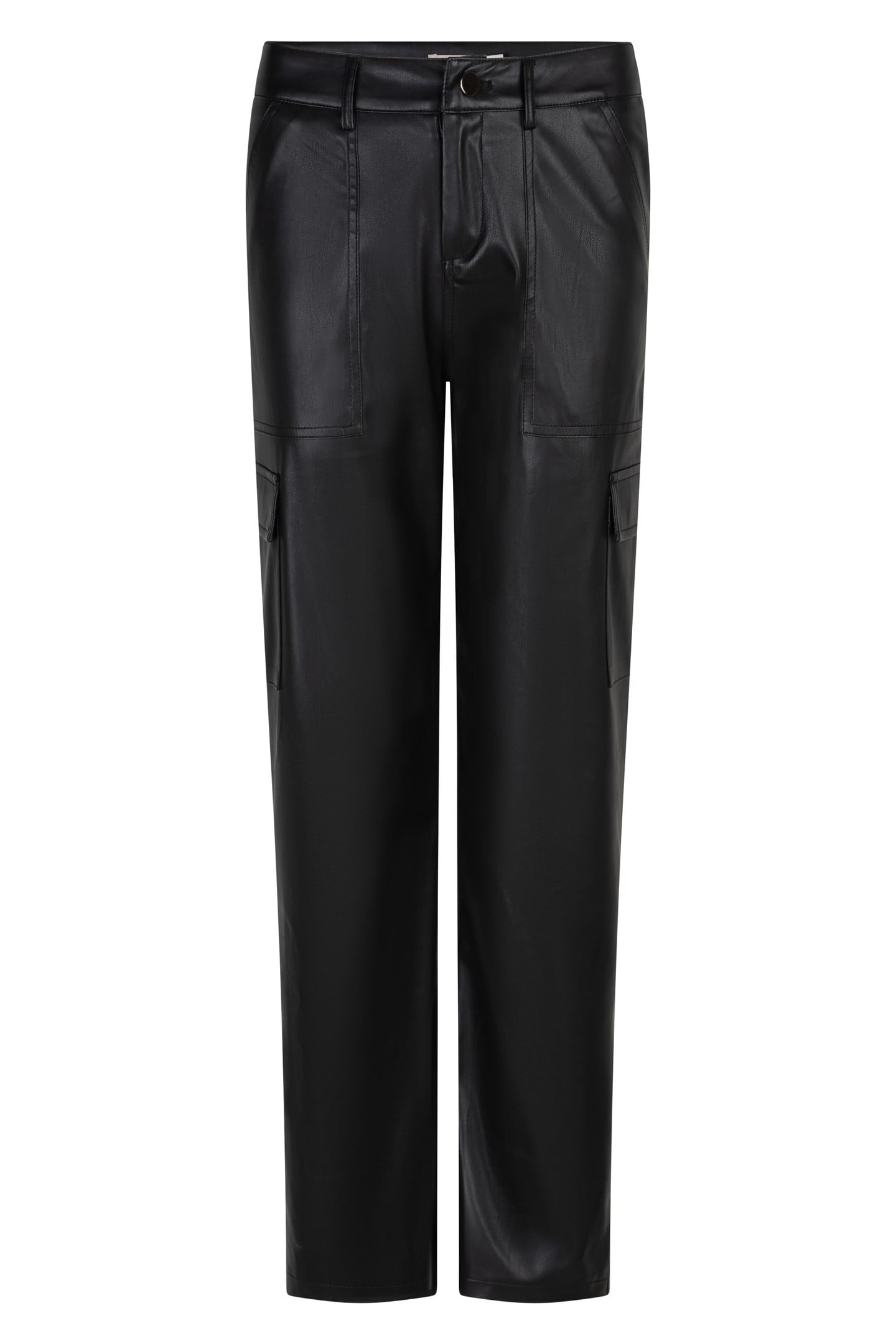 TROUSERS CARGO VEGAN LEATHER BLACK 4