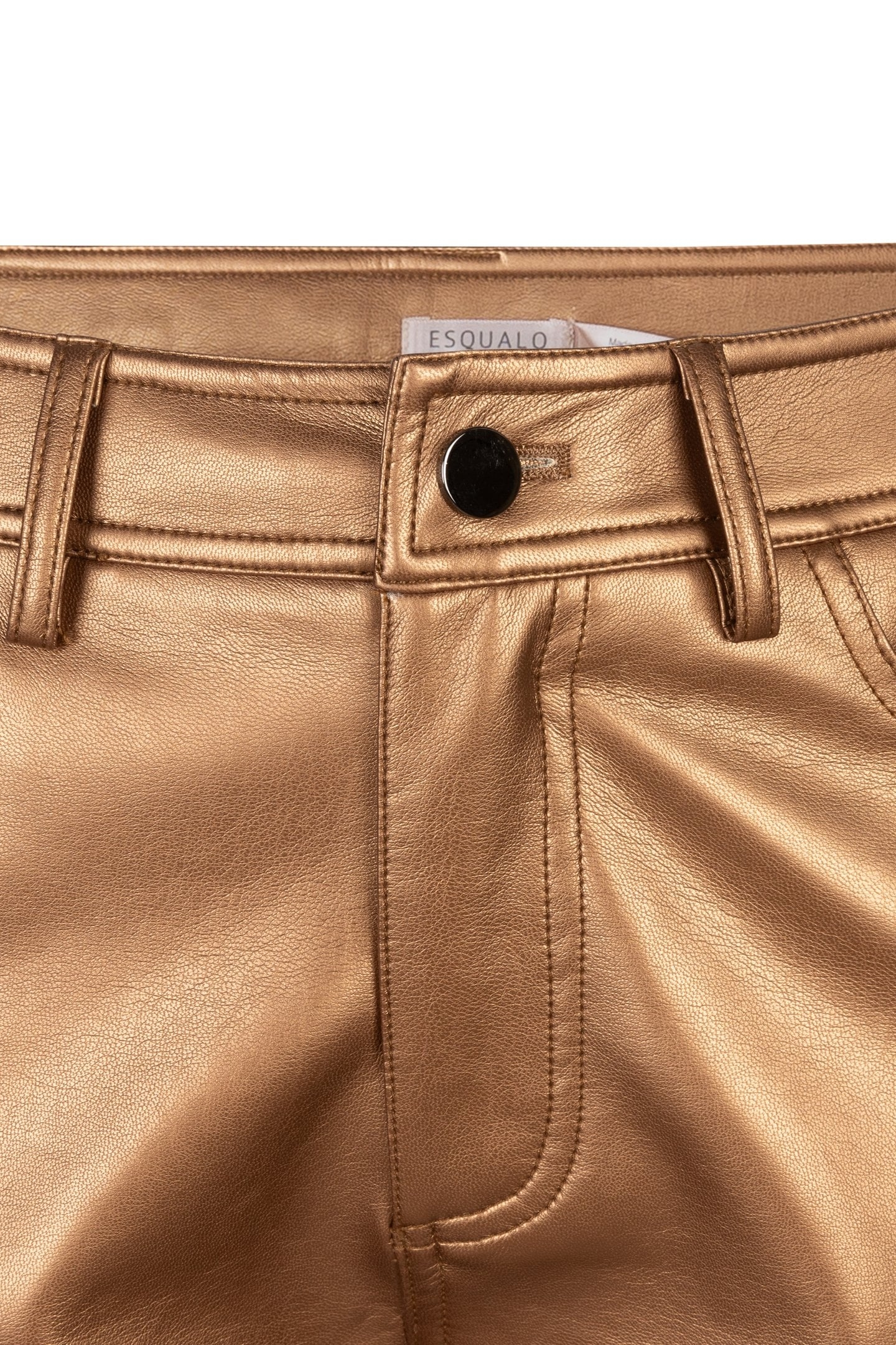 TROUSERS 5 POCKET VEGAN LEATHER BRANDY 6