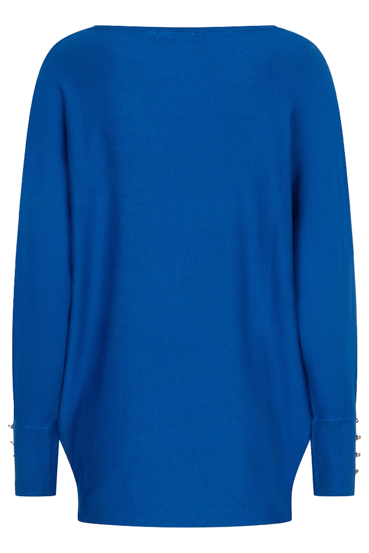 SWEATER BATWING BUTTONED CUFF BASIC KNIT BRILLIANT BLUE 5