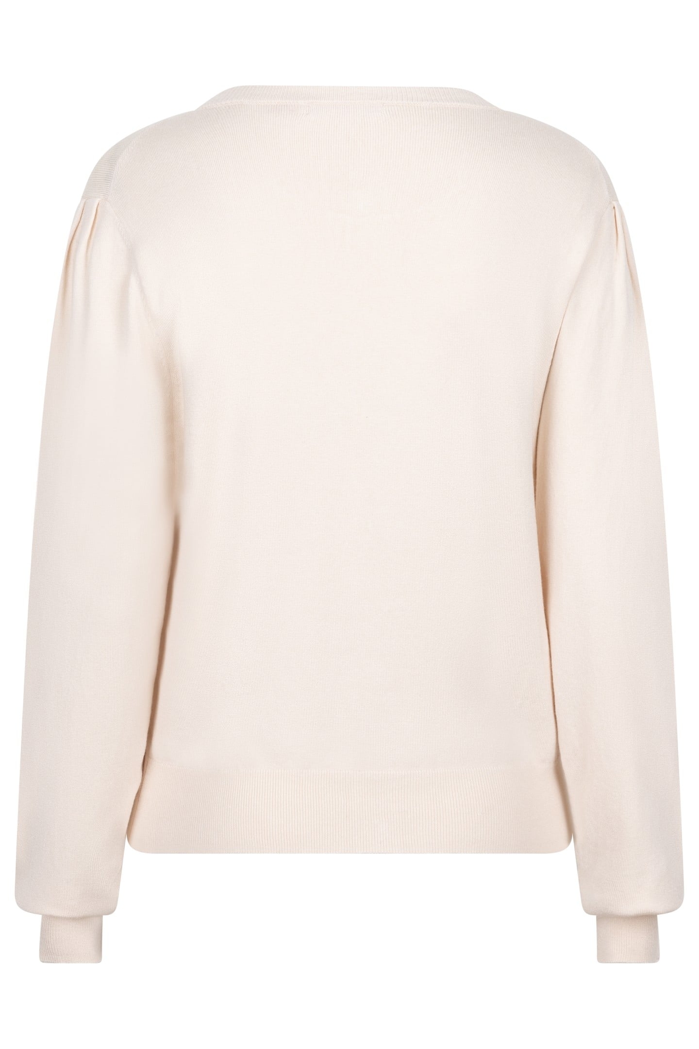 CARDIGAN PUFF SLVE BASIC KNIT BEIGE 4