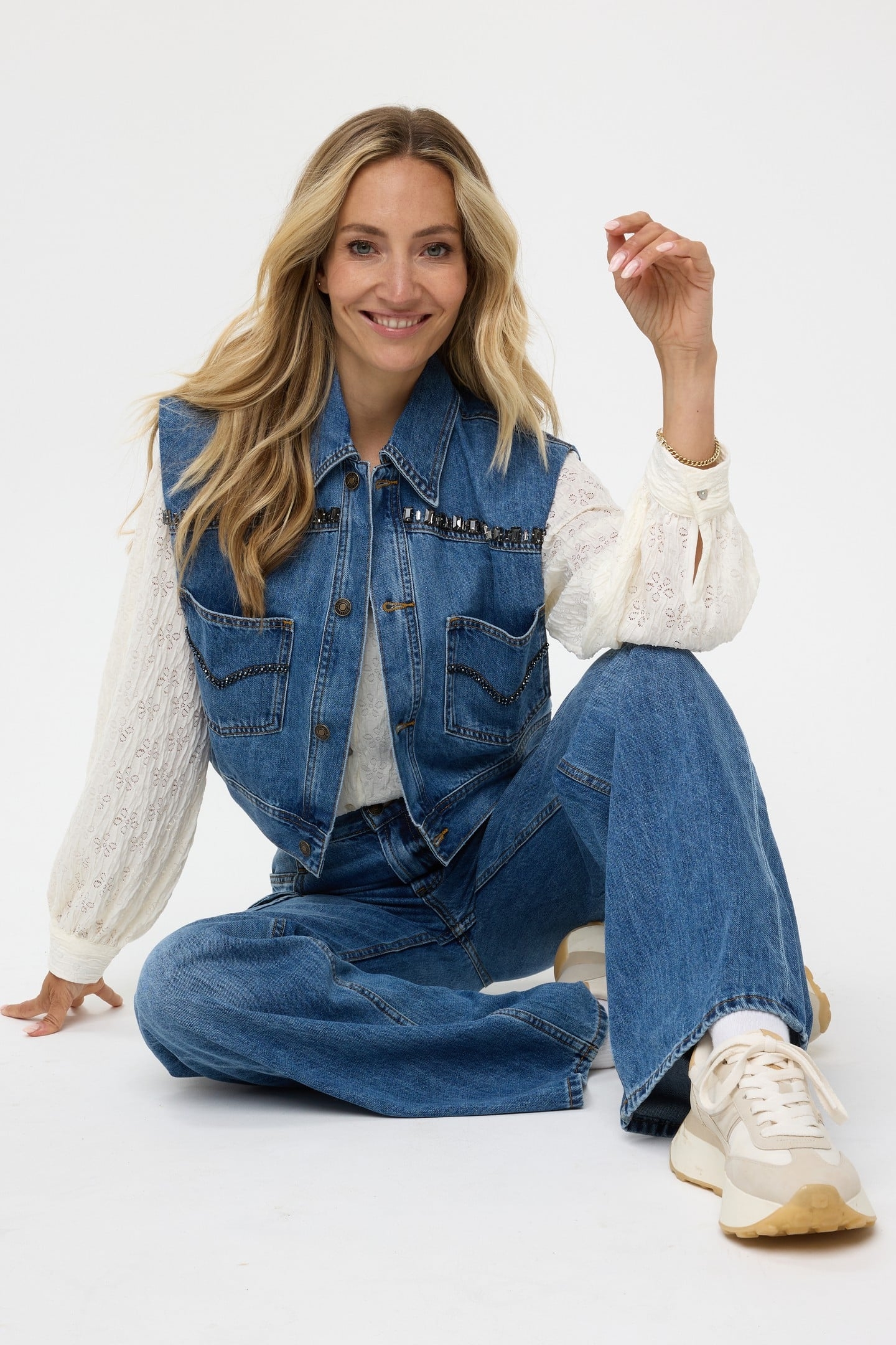 GILET DENIM STONES JEANS BLUE 6