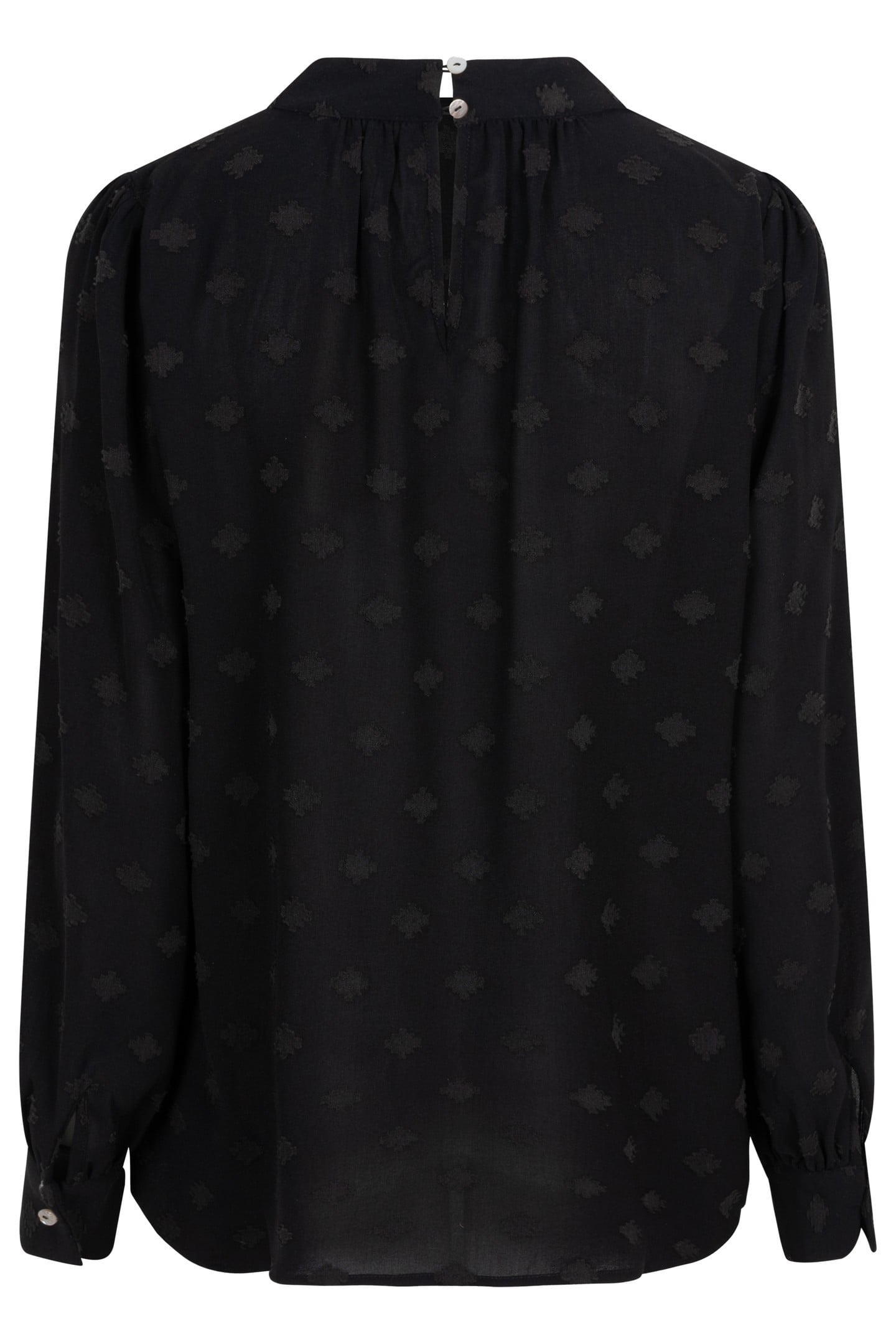 BLOUSE HIGH COLLAR PLUMETIS BLACK 5