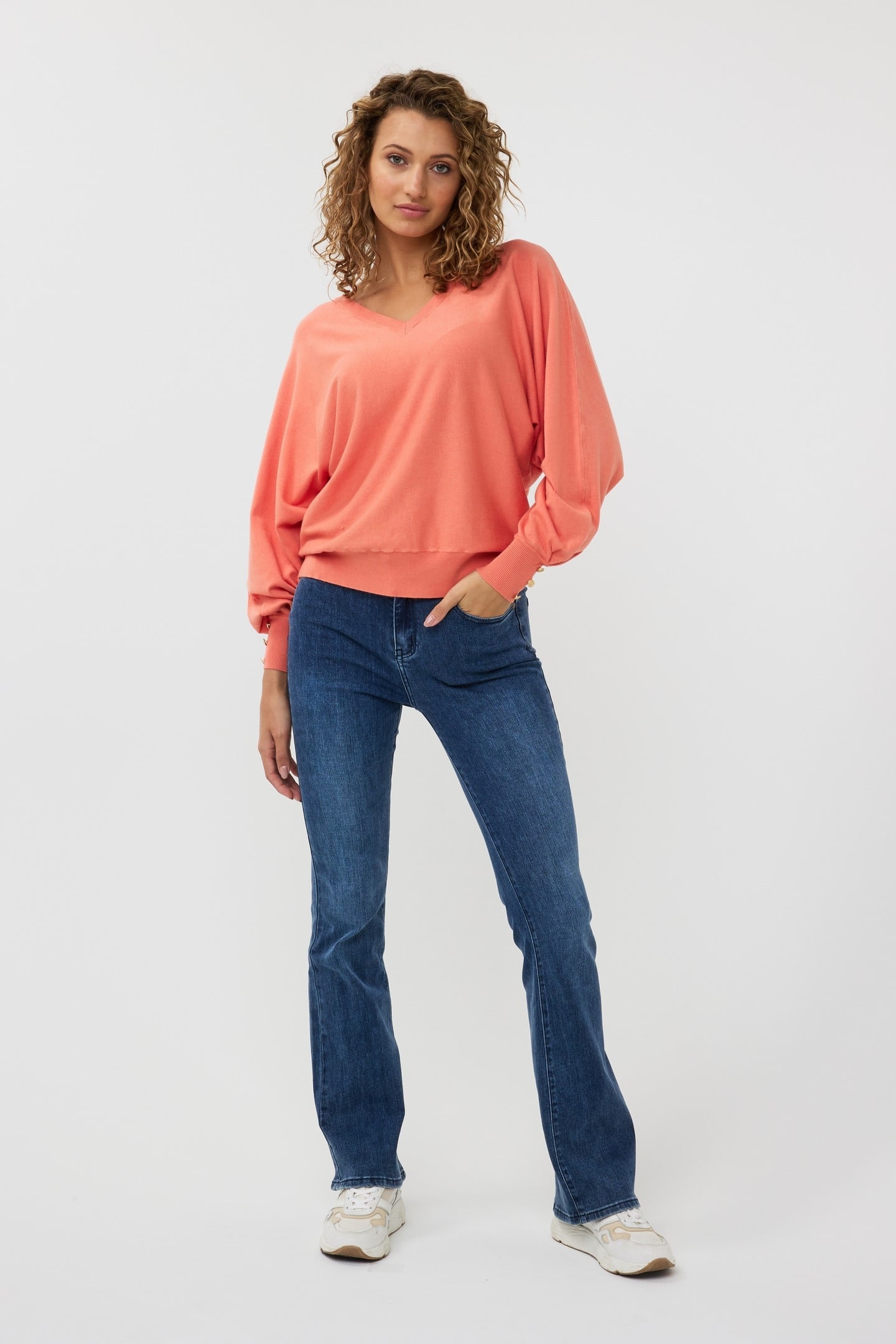 SWEATER BATWING BASIC KNIT AMBER GLOW 2