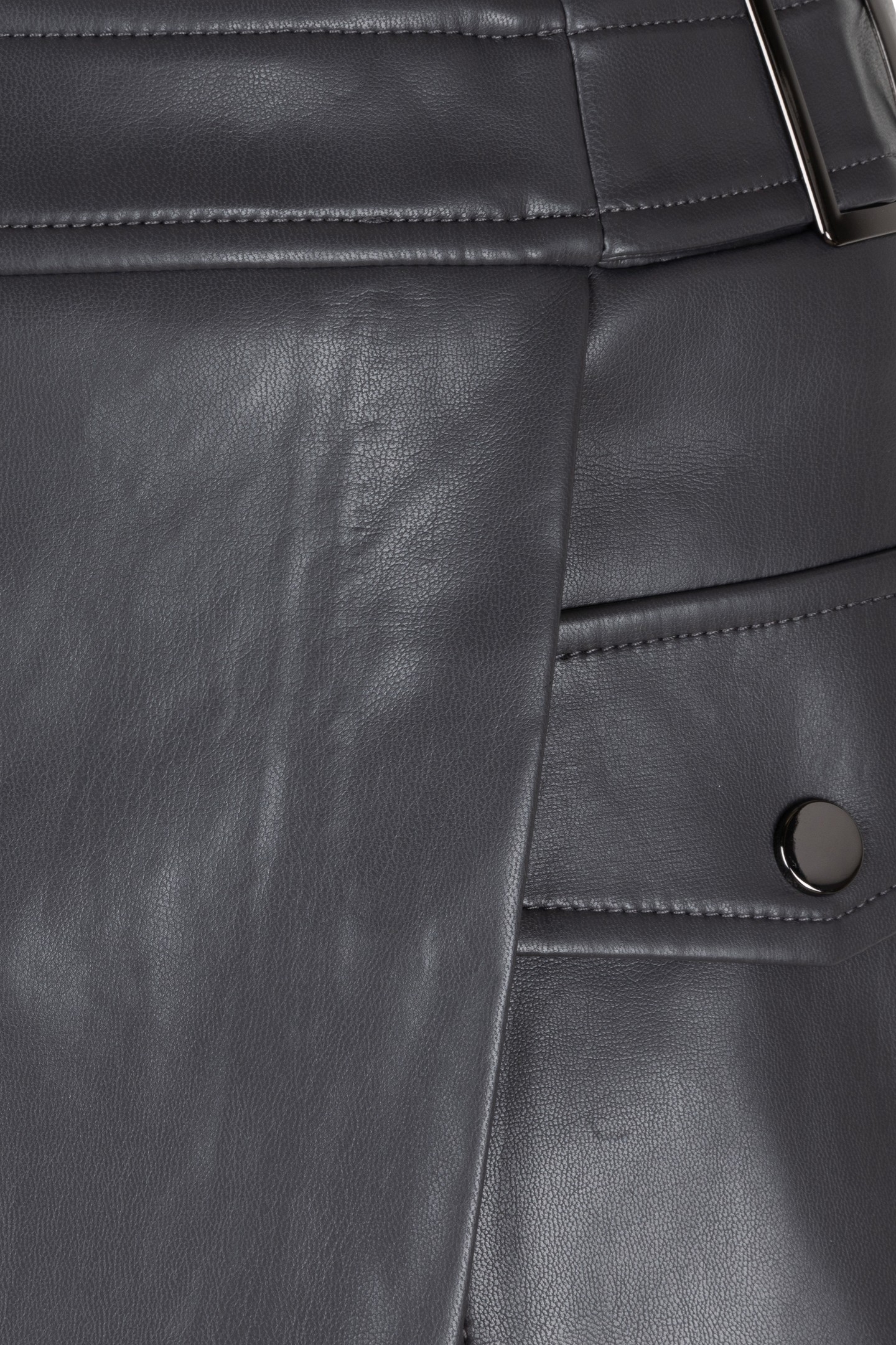 SKIRT OVERLAP VEGAN LEATHER GREY 7