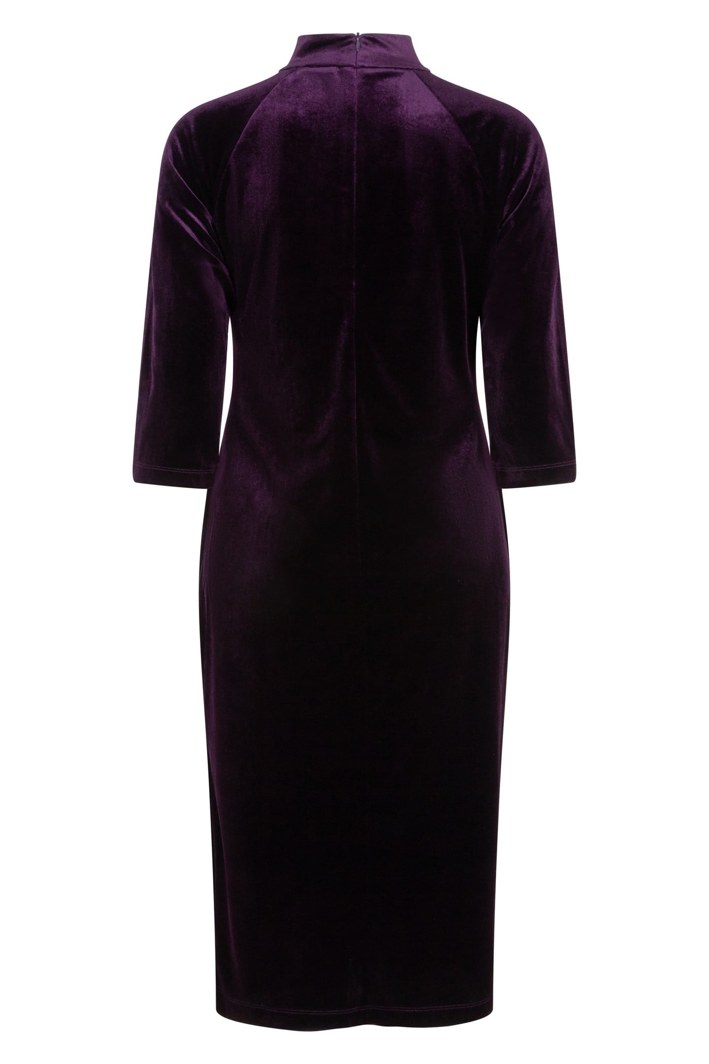 DRESS VELOURS GATHERING DARK PURPLE 5