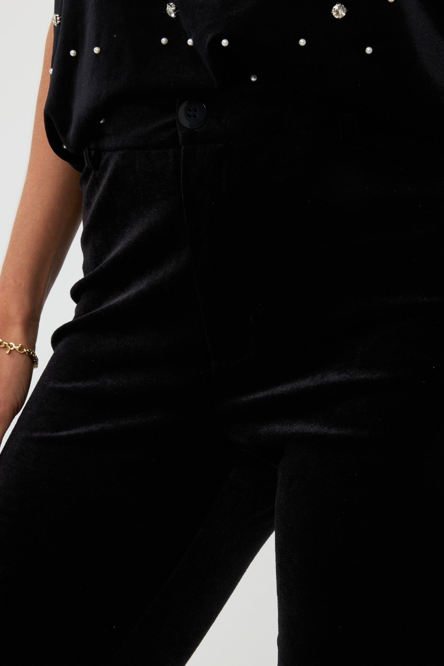 TROUSERS FLAIR VELOURS BLACK 6