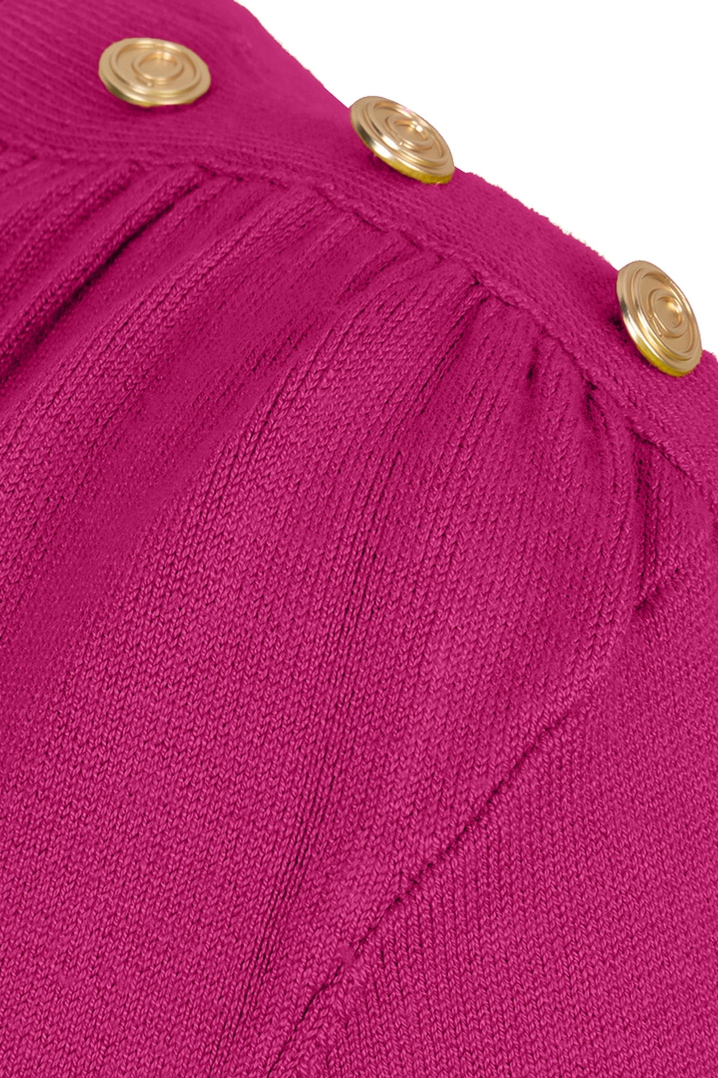 SWEATER GATHERING BUTTON DETAILS BASIC KNIT NEON CERISE 3