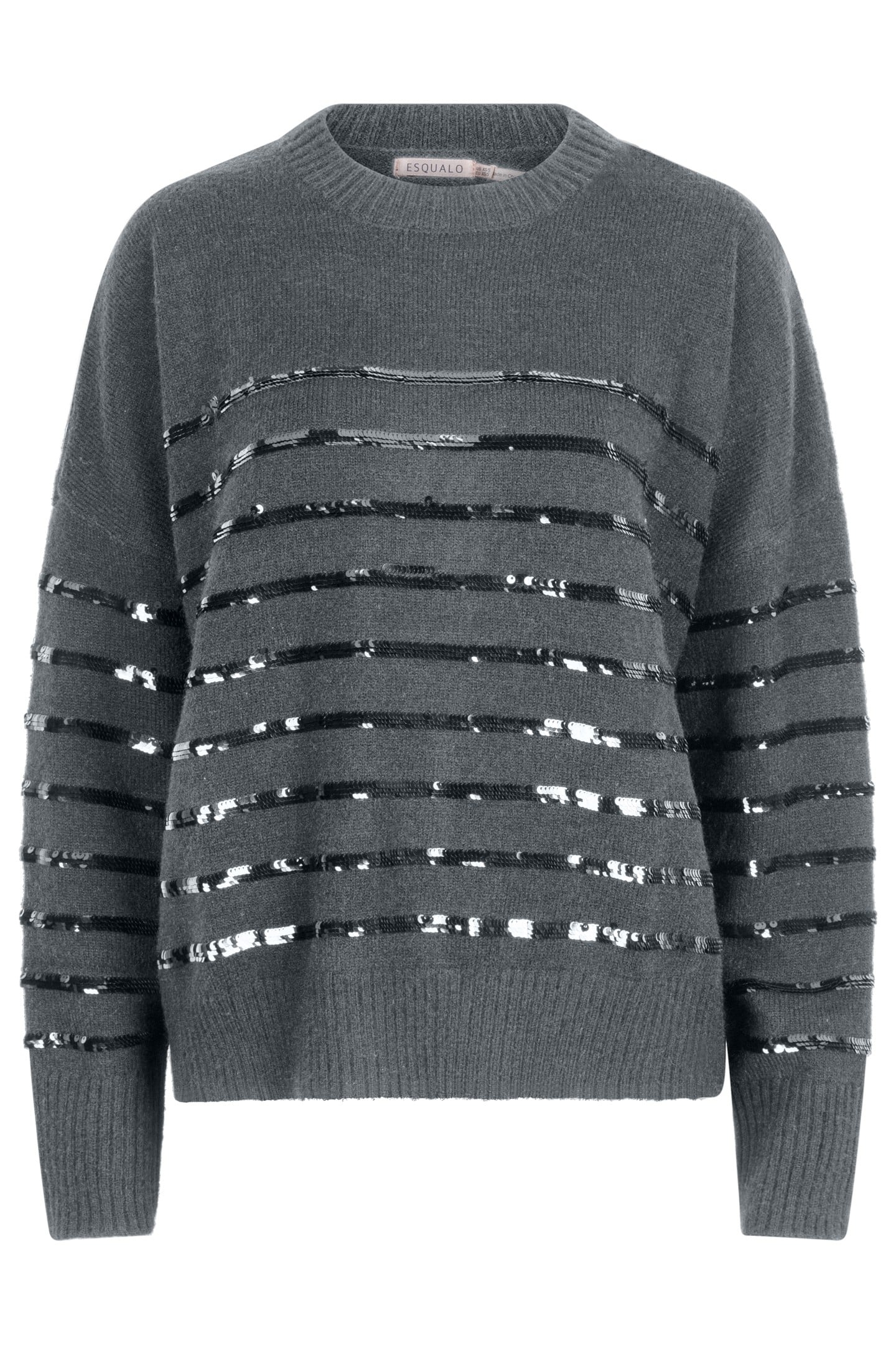 SWEATER STRIPED SEQUINS GREY 1