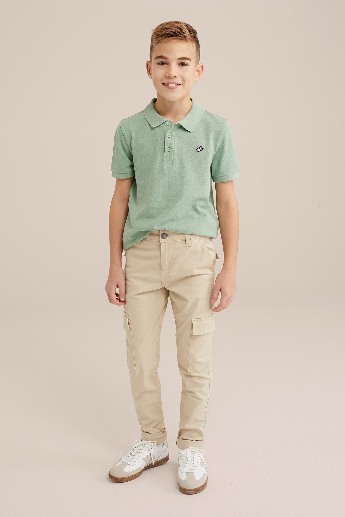 BOYS CARGO PANTS BEIGE 2