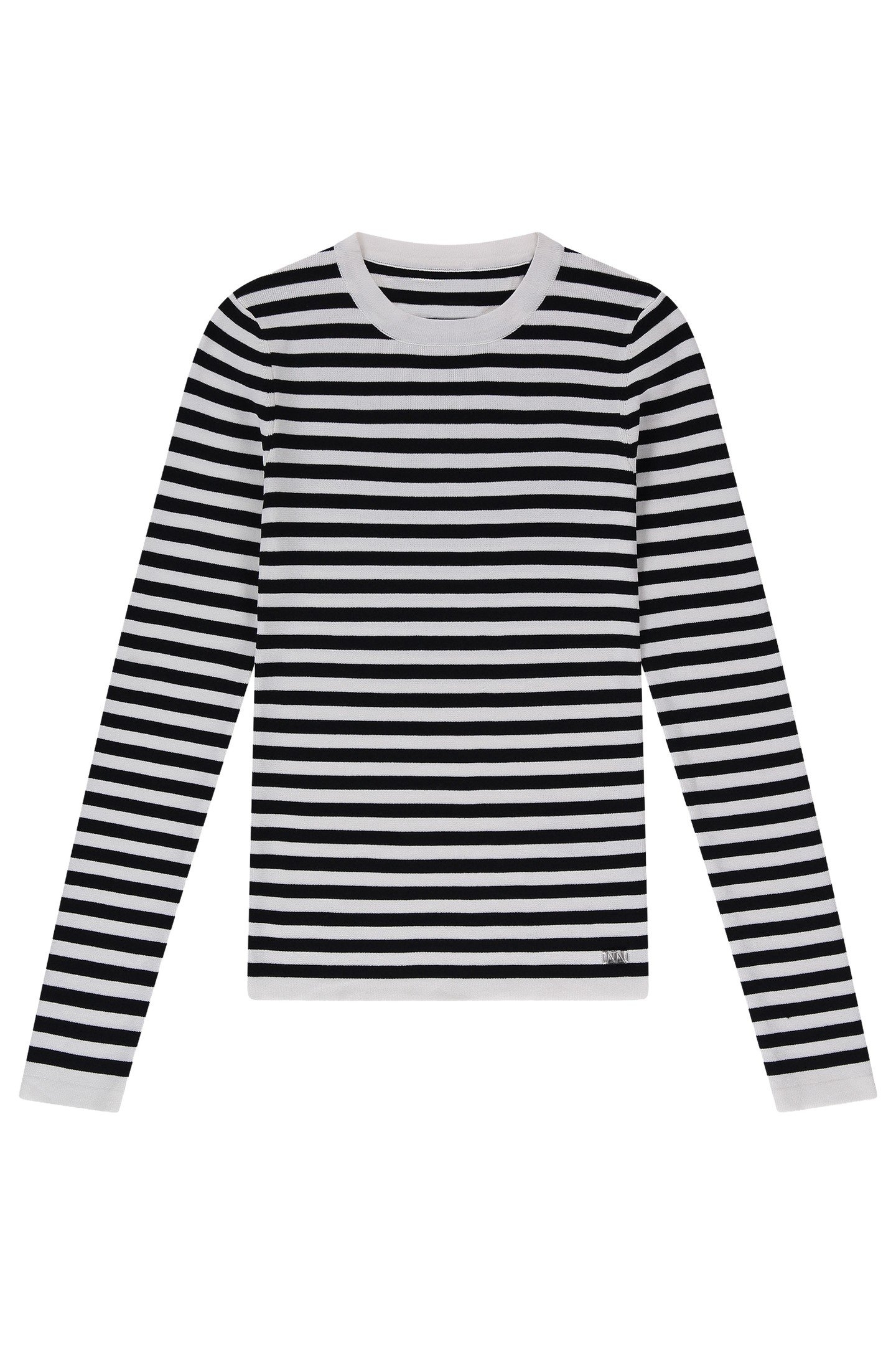 JOLIE LS STRIPE PULLOVER BLACK/OFF WHITE 1