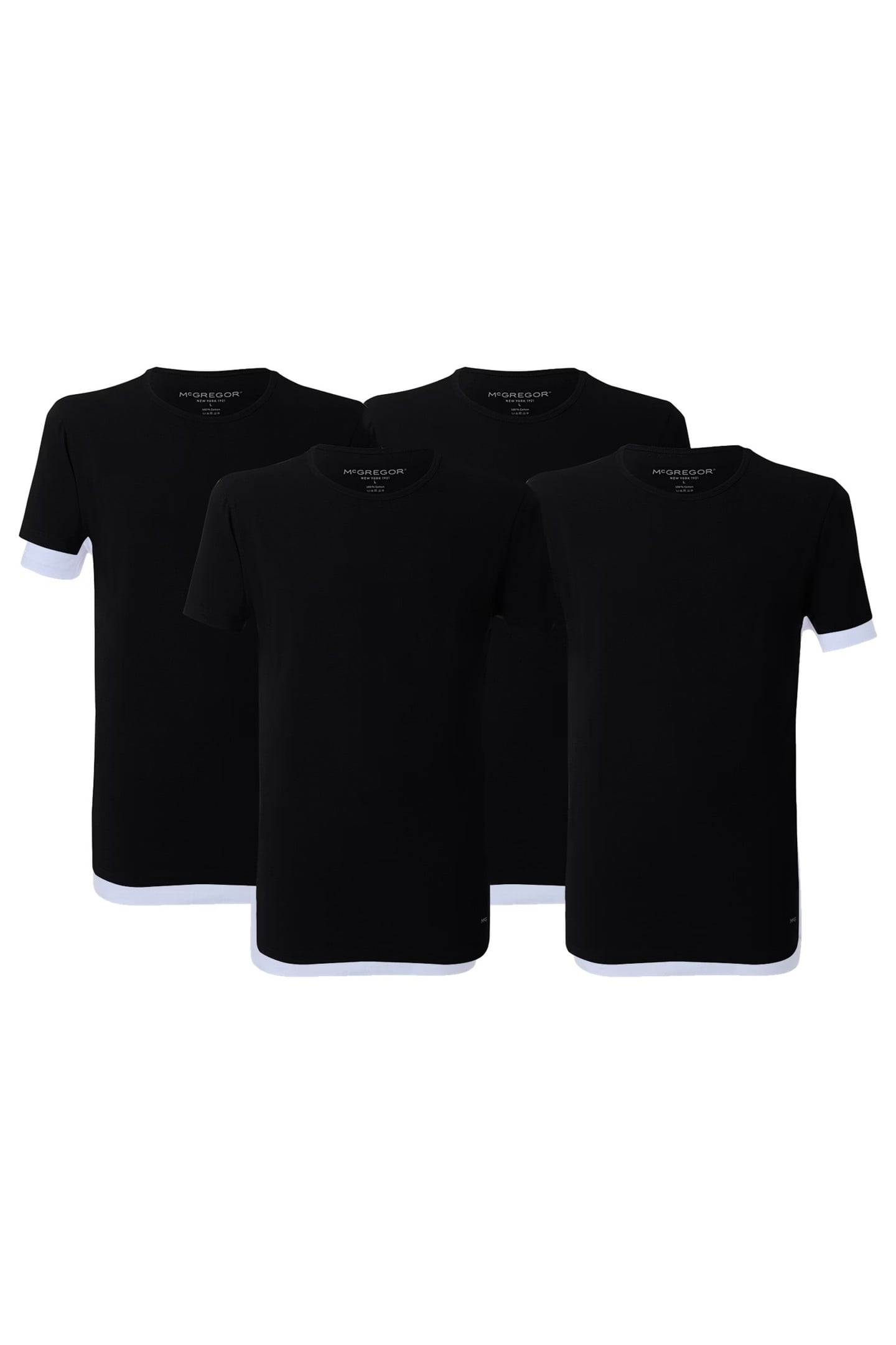 PREMIUM - STRETCH T-SHIRT - 4-PACK BLACK 1