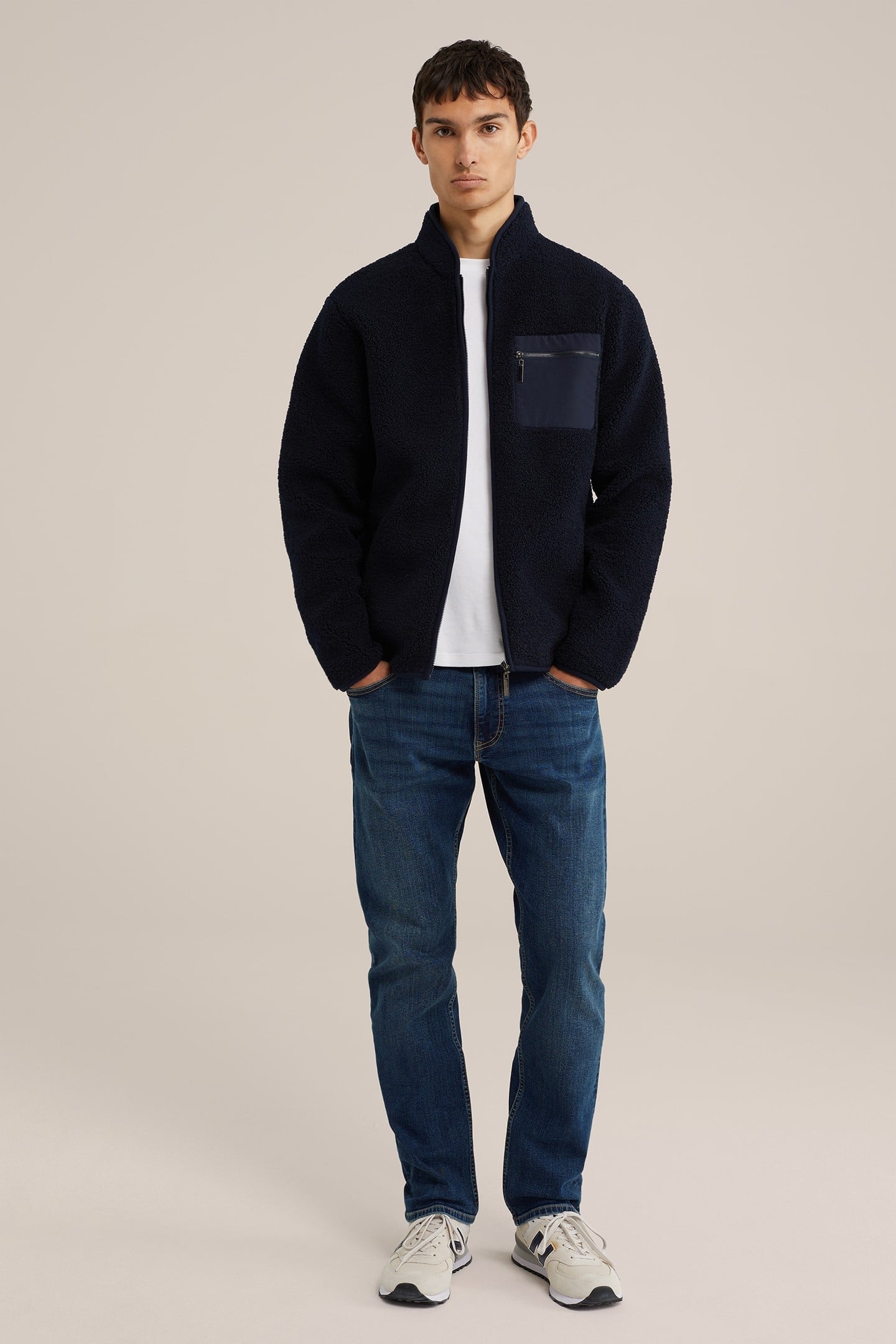 CARDIGAN WITH ZIPPER NAVY BLUE 2