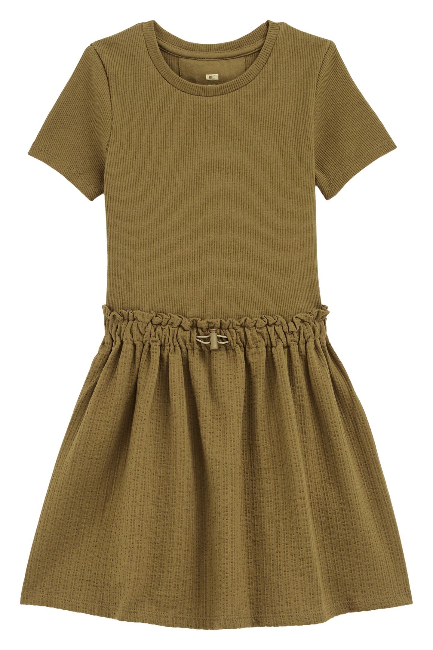 GIRLS DRESS MID LENGTH MOSS GREEN 1