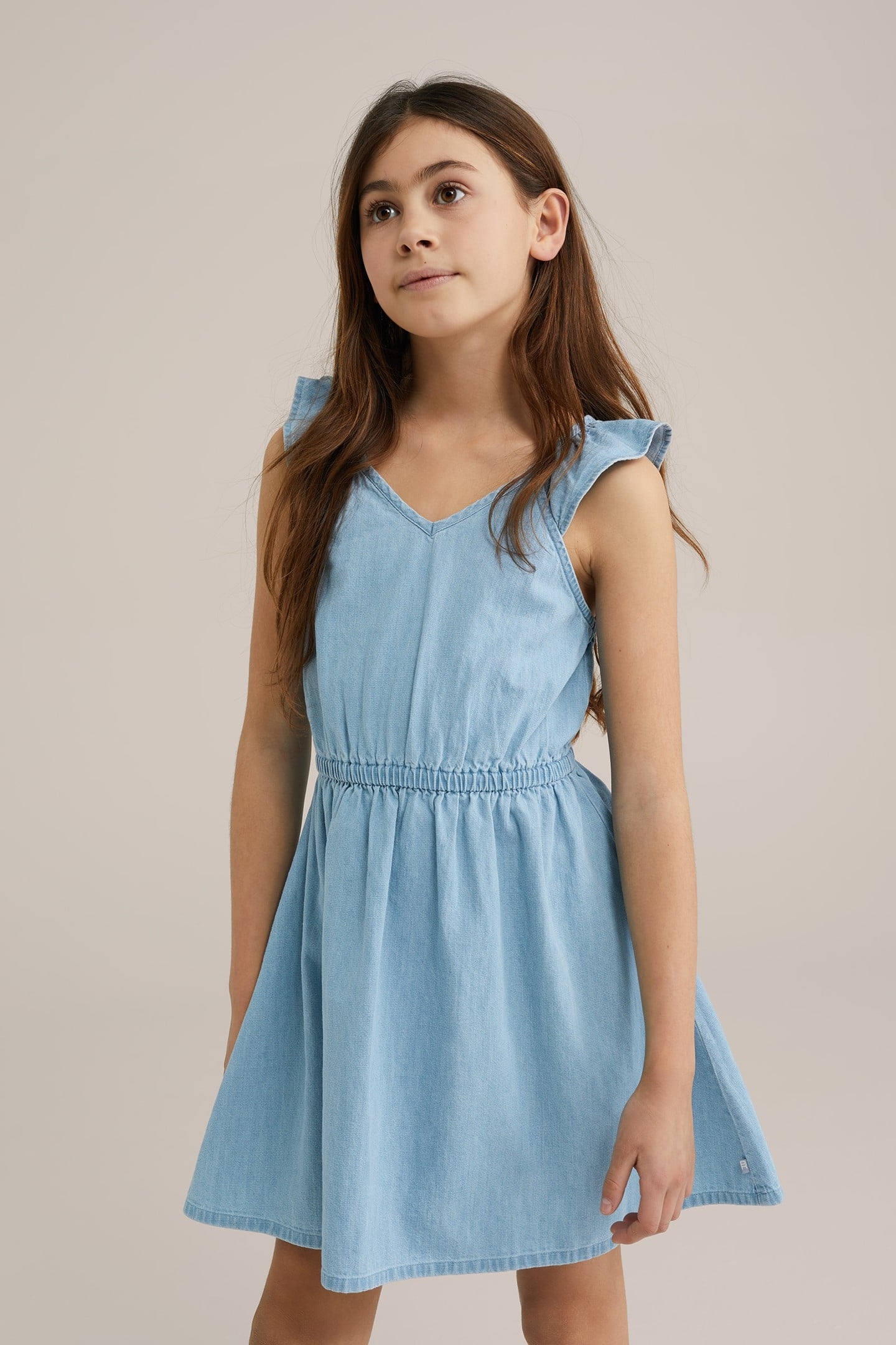 GIRLS DRESS MID LENGTH BLUE 1