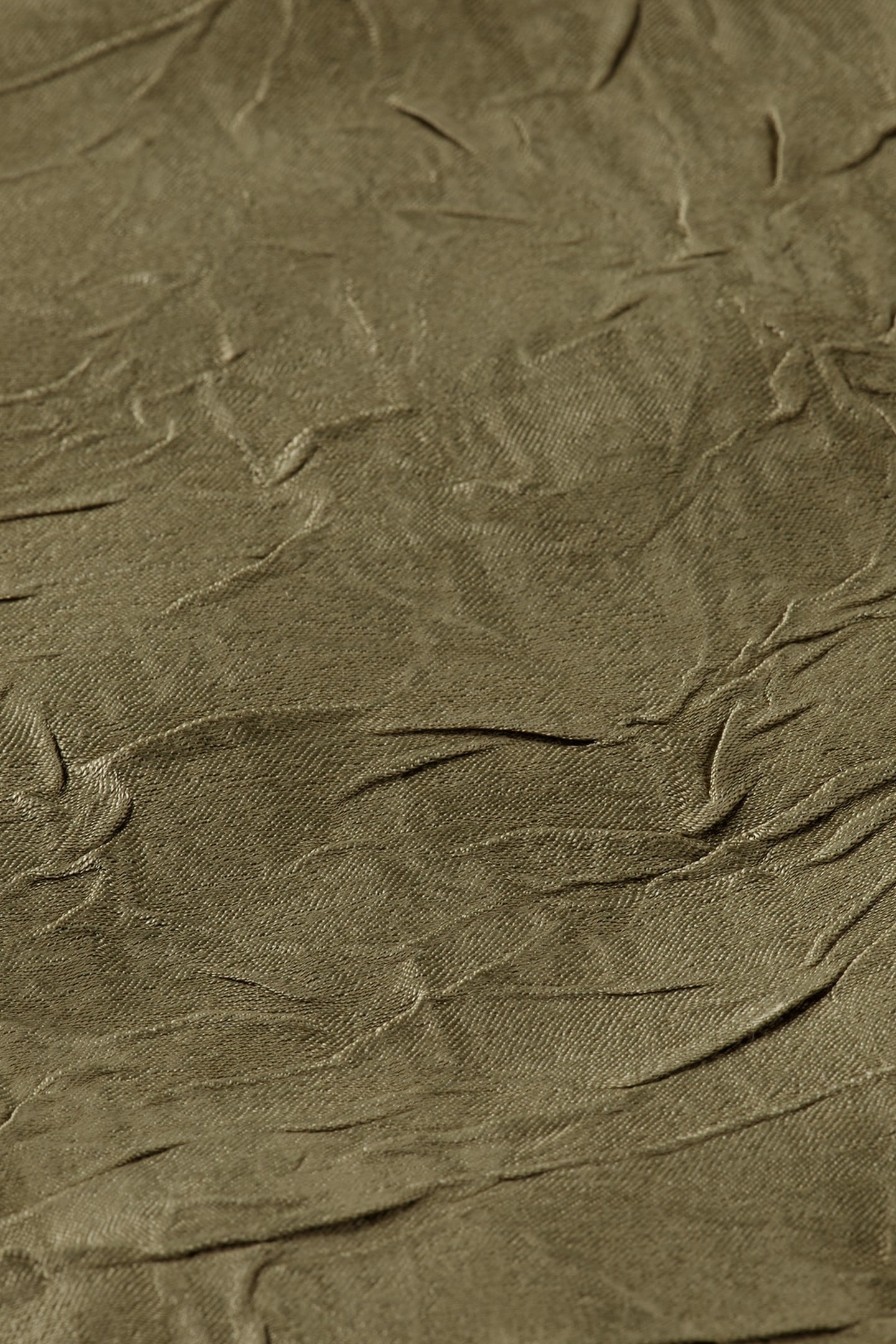 CRUSHED SATIN WRAP DRESS WASHED MILITARY 3