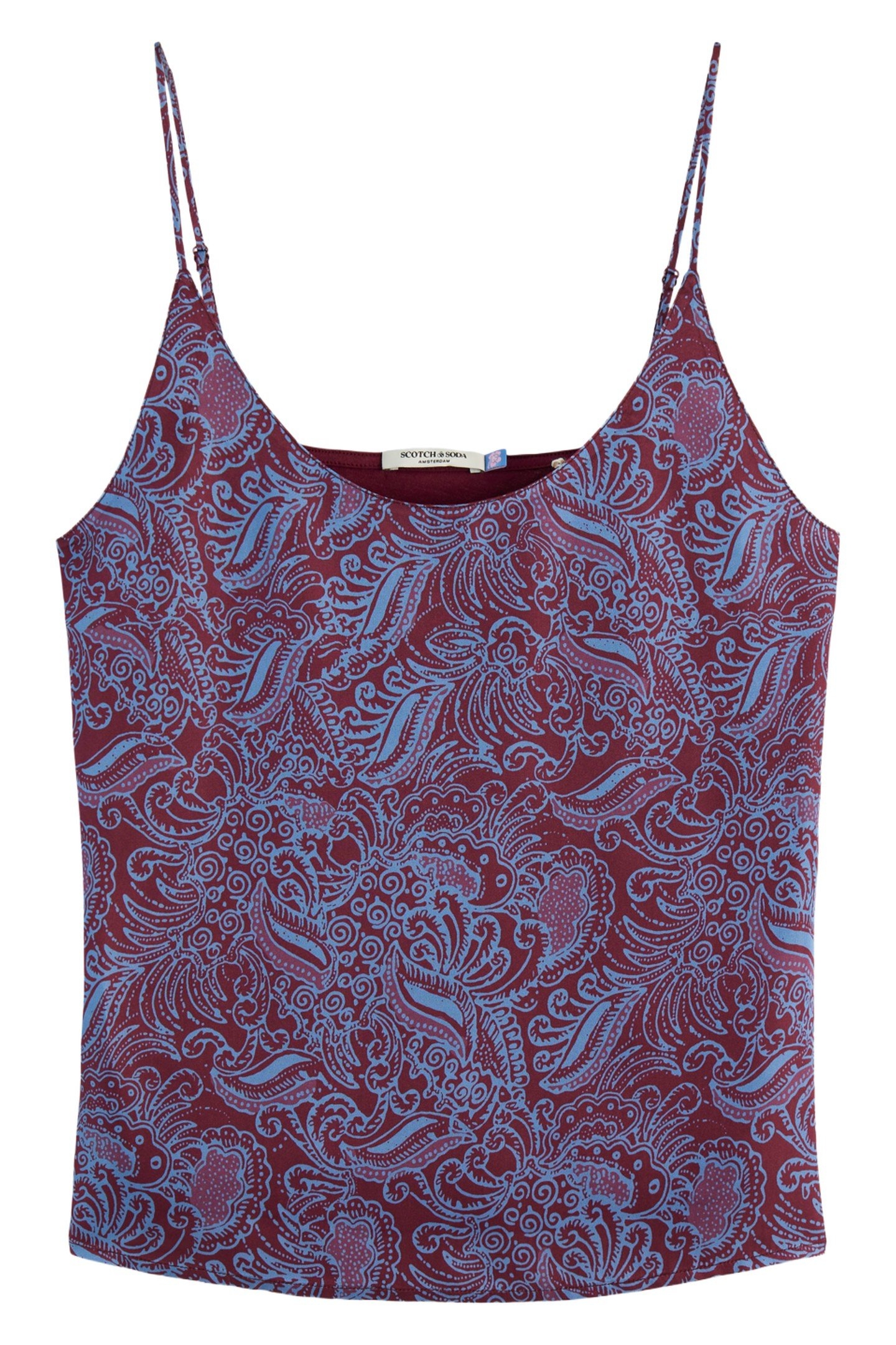 JERSEY WOVEN TANK BLUE MOUNTAIN PAISLEY LAKE BLUE 1