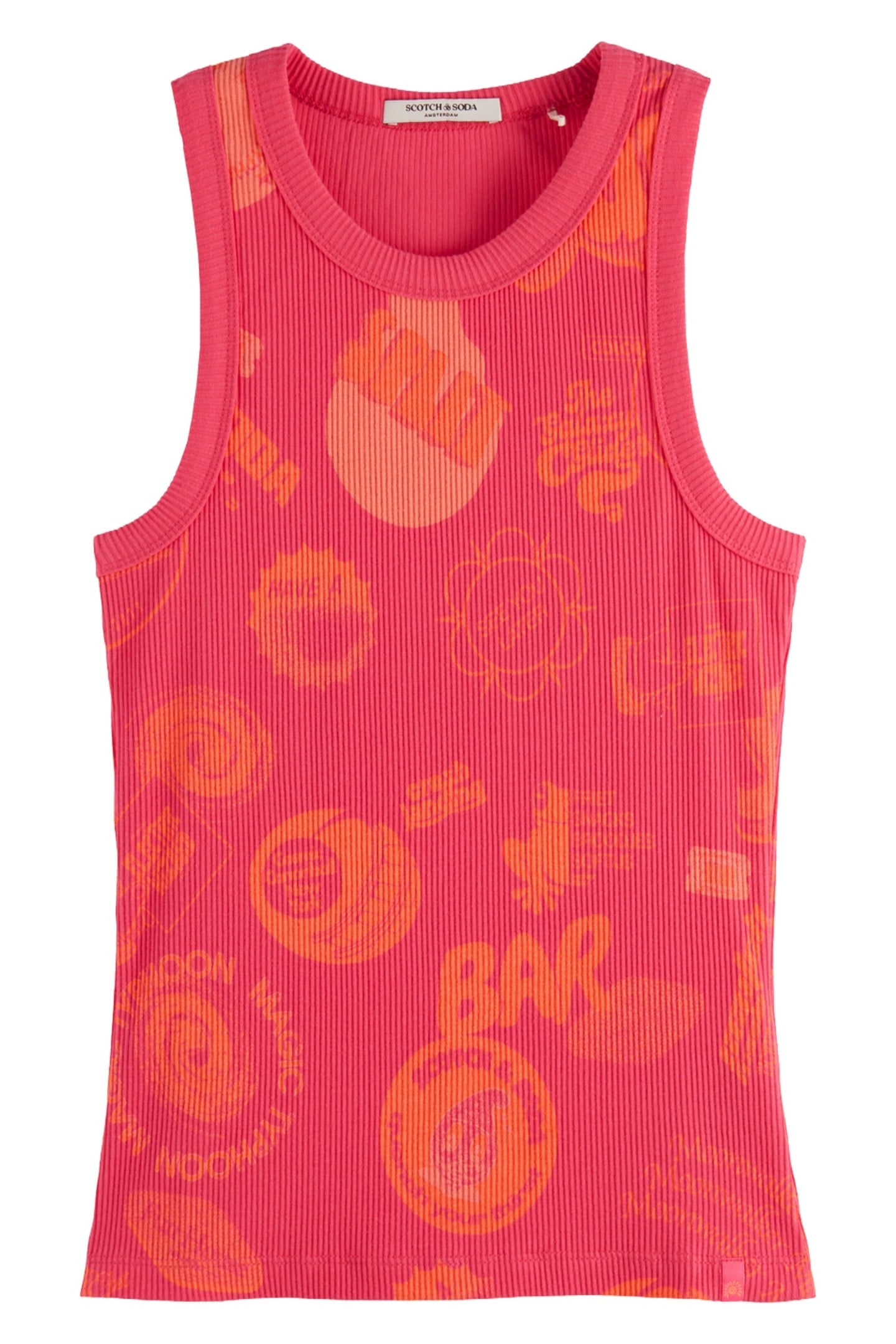 ALL OVER PRINTED RIB TANK LUNAR PIER PINK 4