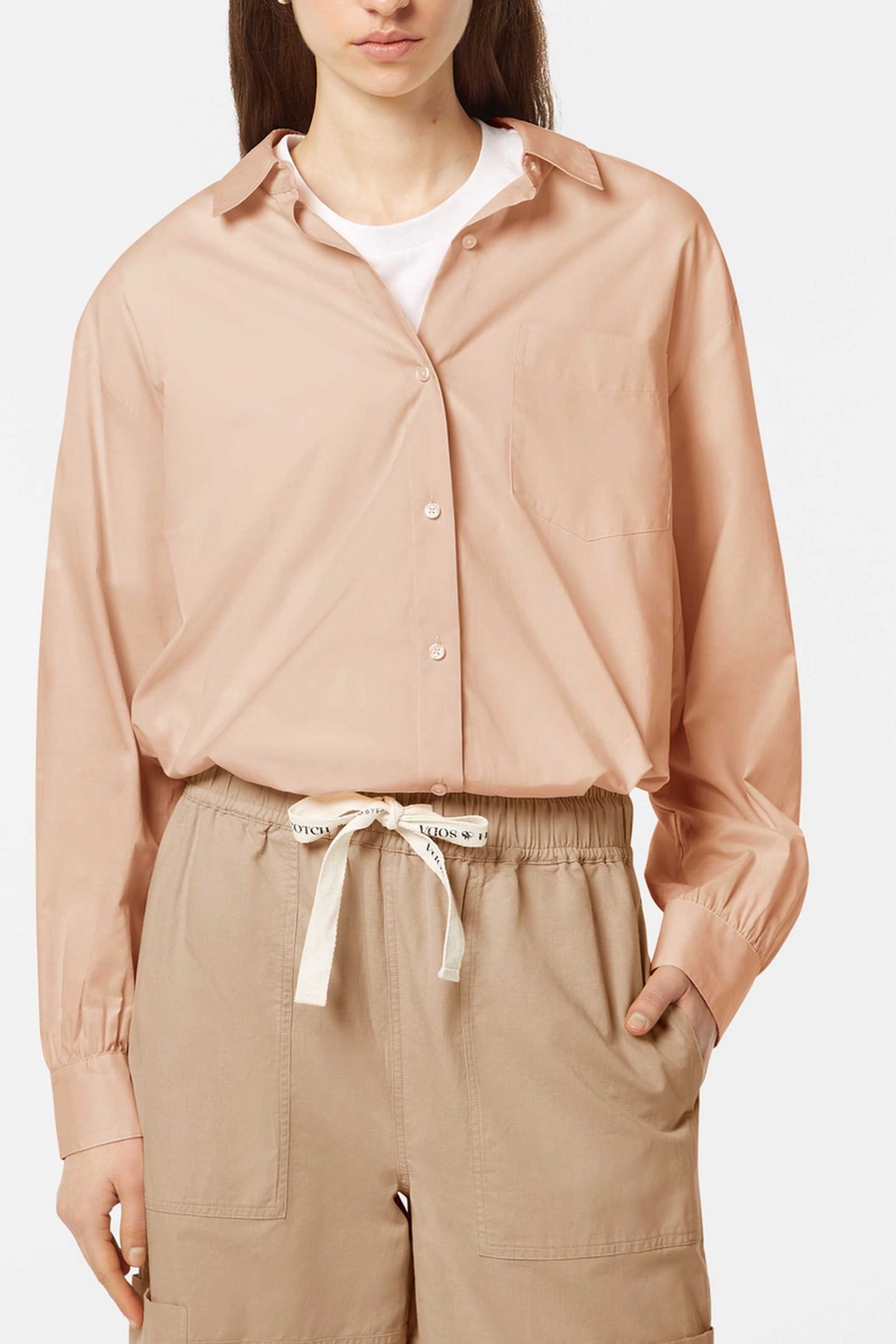 OVERSIZED LIGHT WEIGHT COTTON SHIRT COLD BREW 2