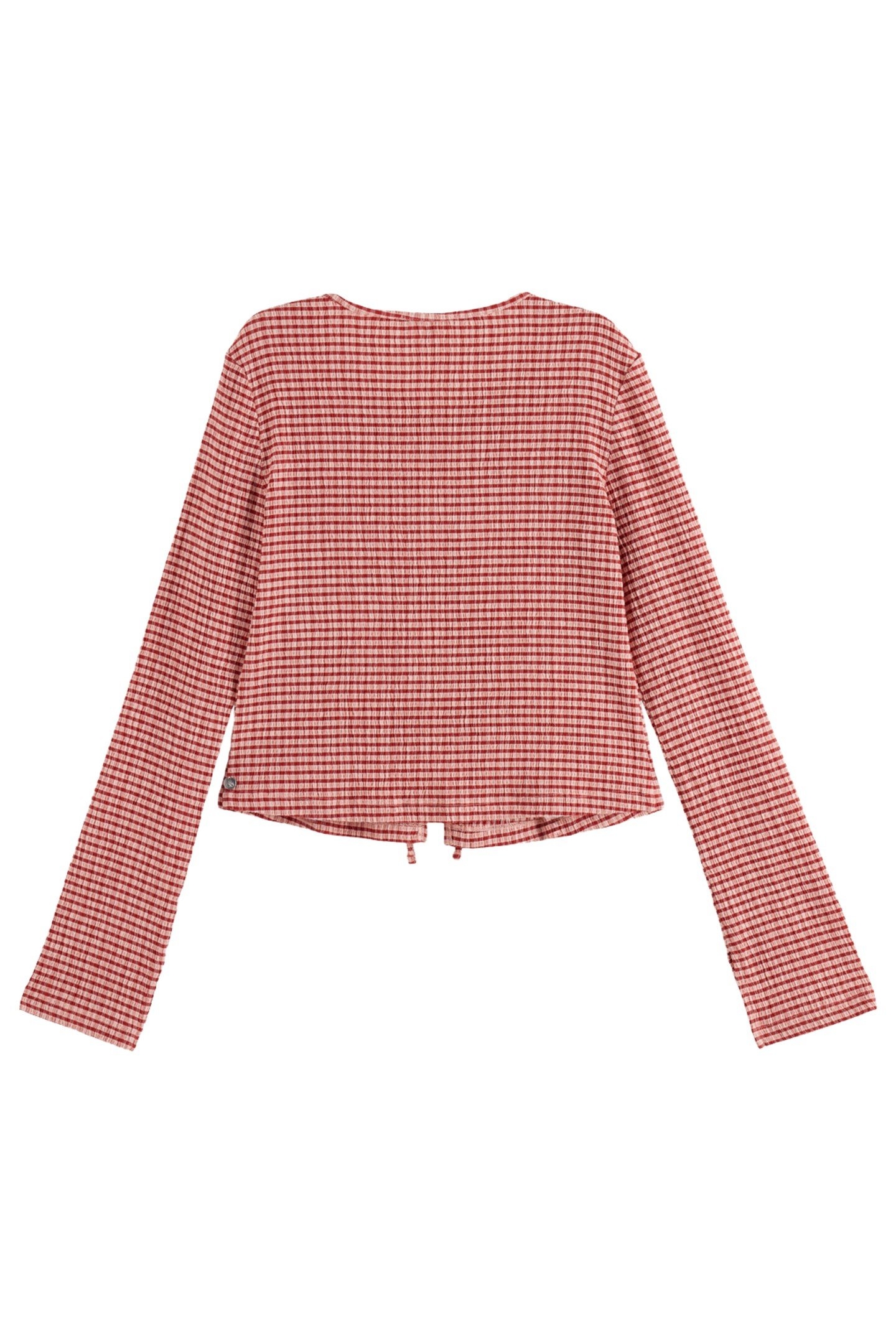 STRUCTURED GINGHAM LS T-SHIRT ROADSIDE RED/ COTTON CANDY 7