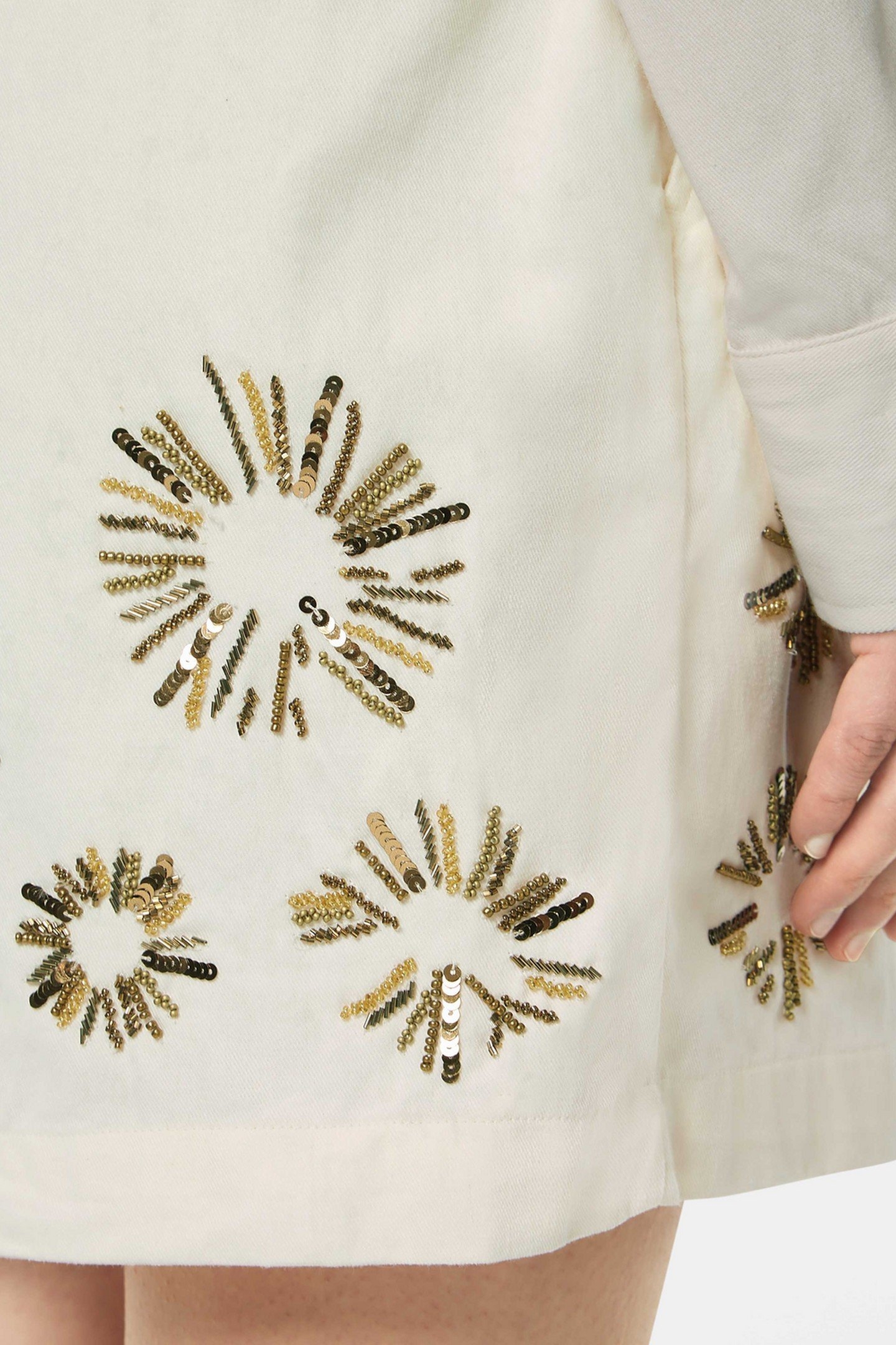 EMBELLISHED HIGH RISE SHORTS SOFT ICE 2