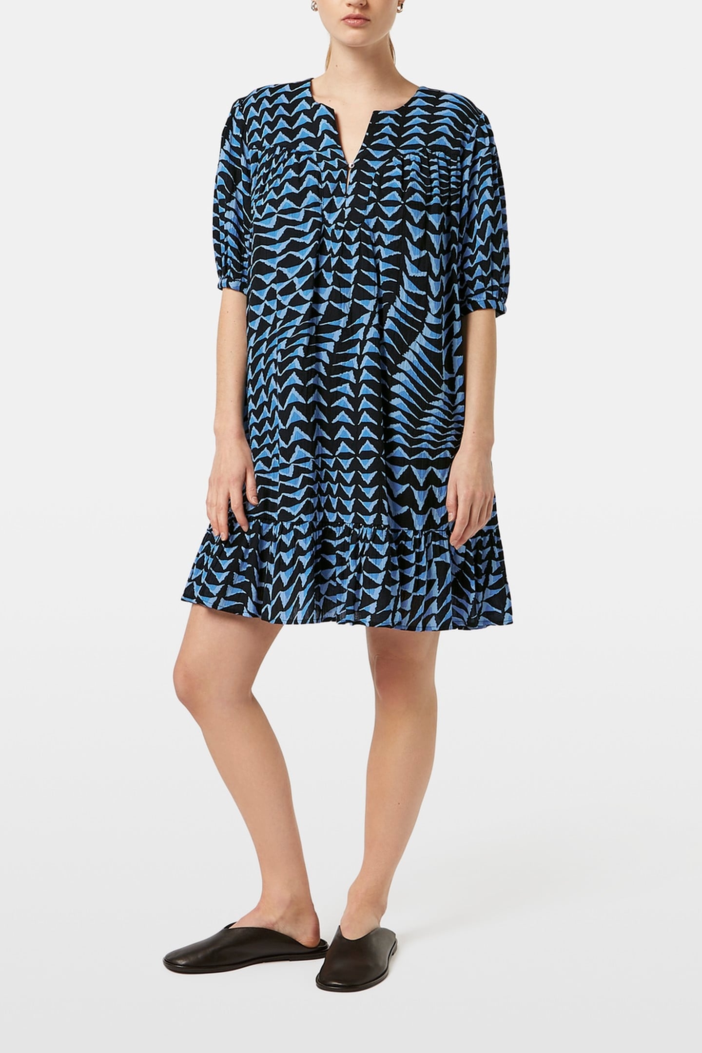 PRINTED CRINKLE MINI DRESS HOUSE OF MIRRORS PINK 1