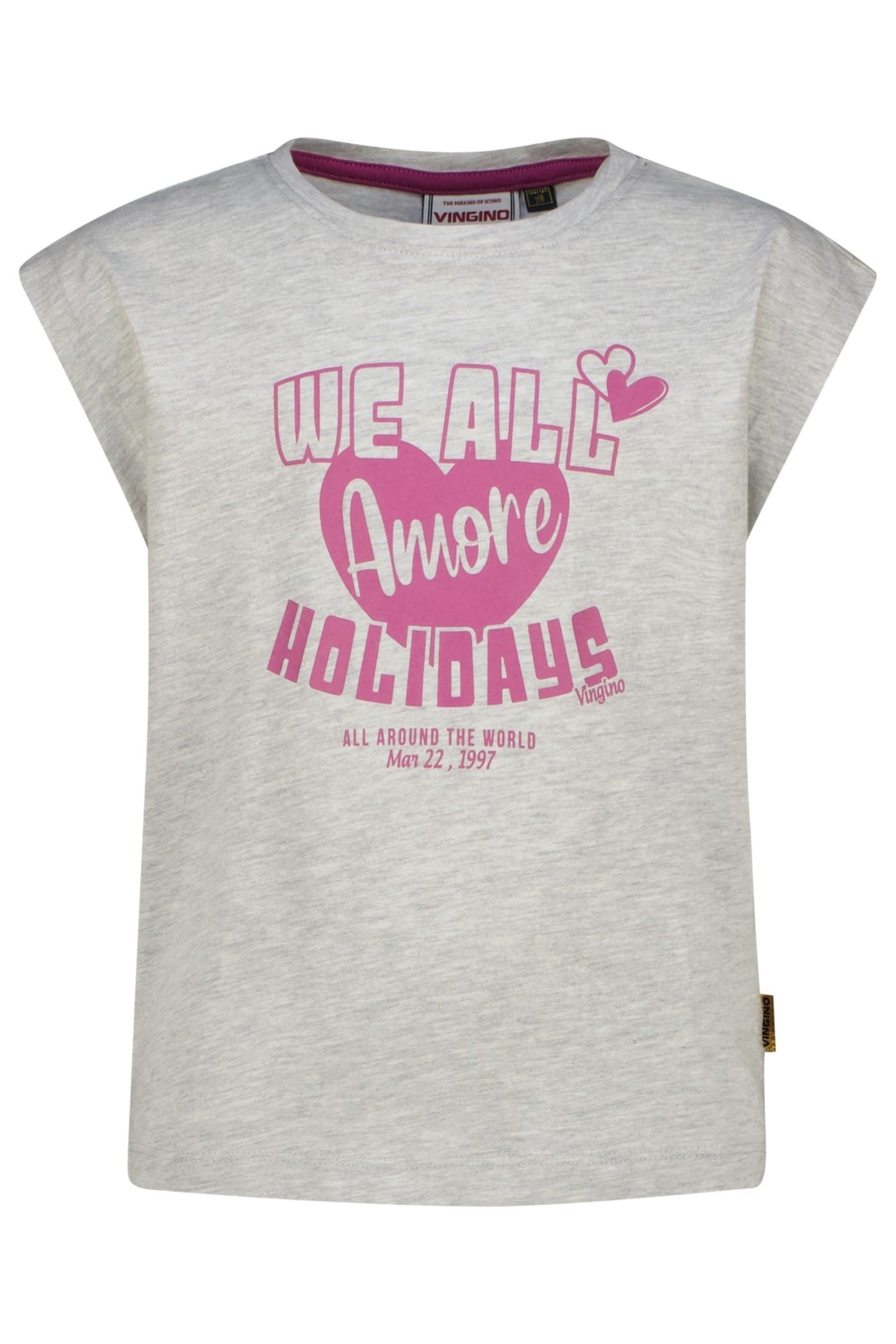 GIRLS HAMAE T-SHIRT LIGHT GREY MELEE 1