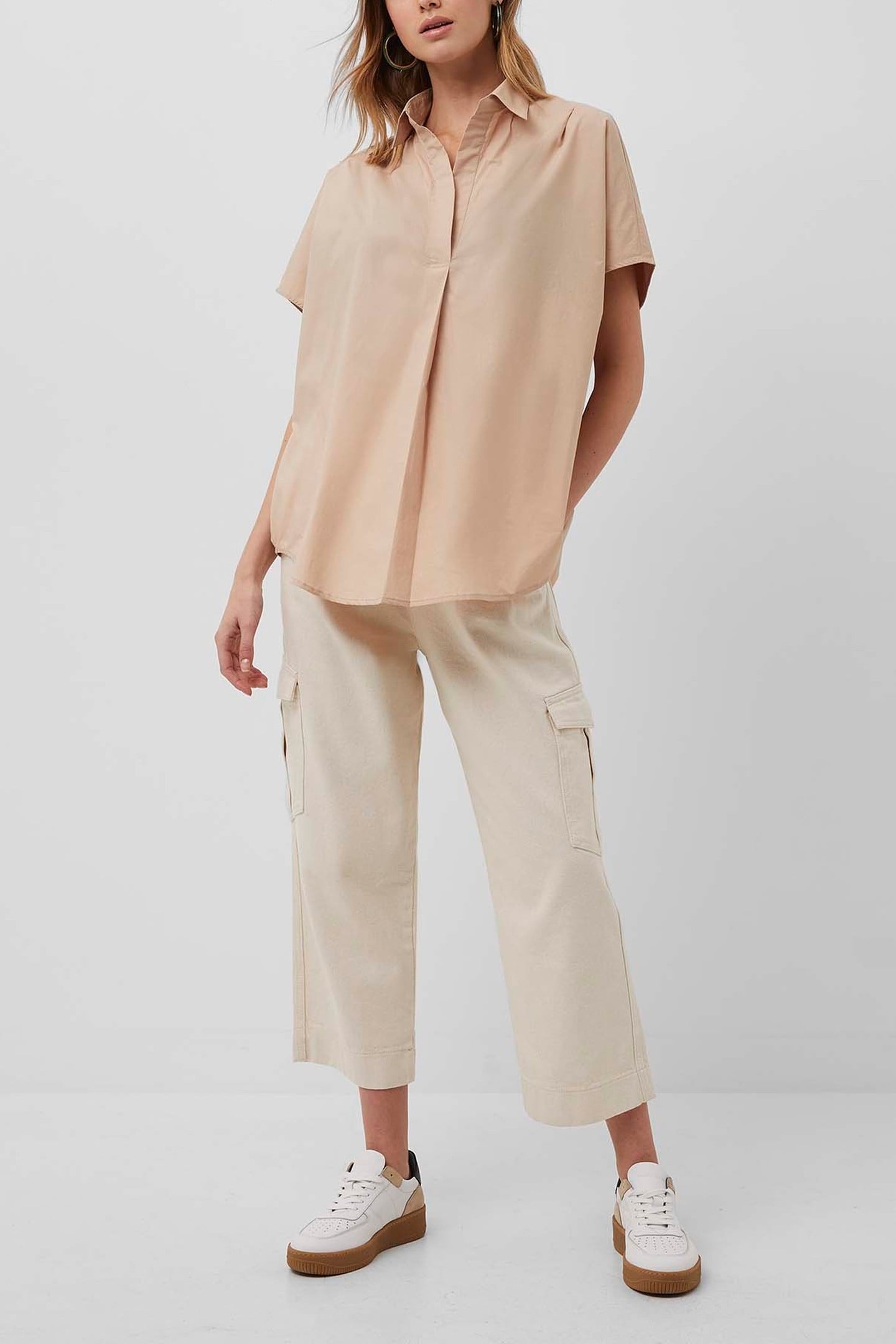 CELE RHODES POPLIN SLVLSS SHRT SABBIA 1