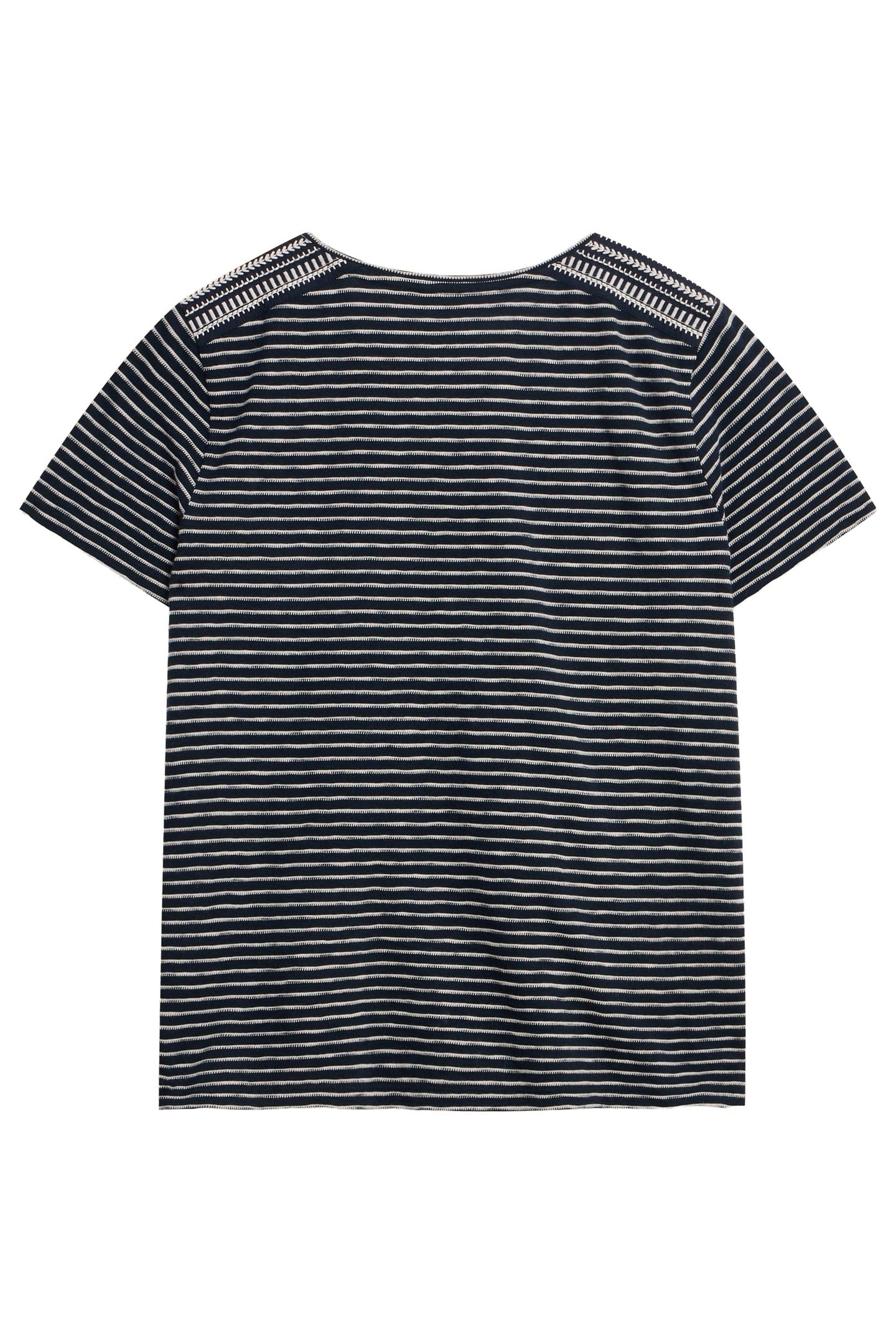 ABBIE EMBROIDERED STRIPE TEE IVORY MULTI 5