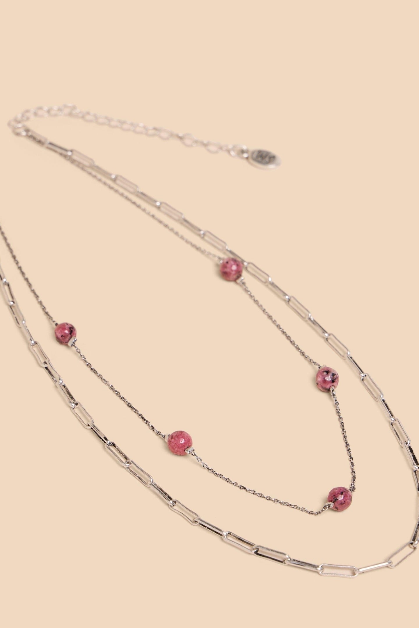 KAI DOUBLE LAYER NECKLACE SILVER TONE METALLIC 1