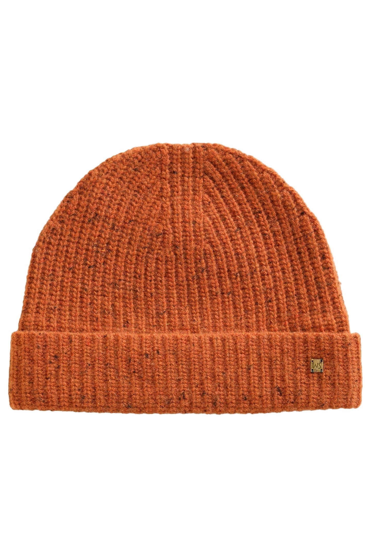 ALBIE RIB KNIT BEANIE DARK ORANGE 2