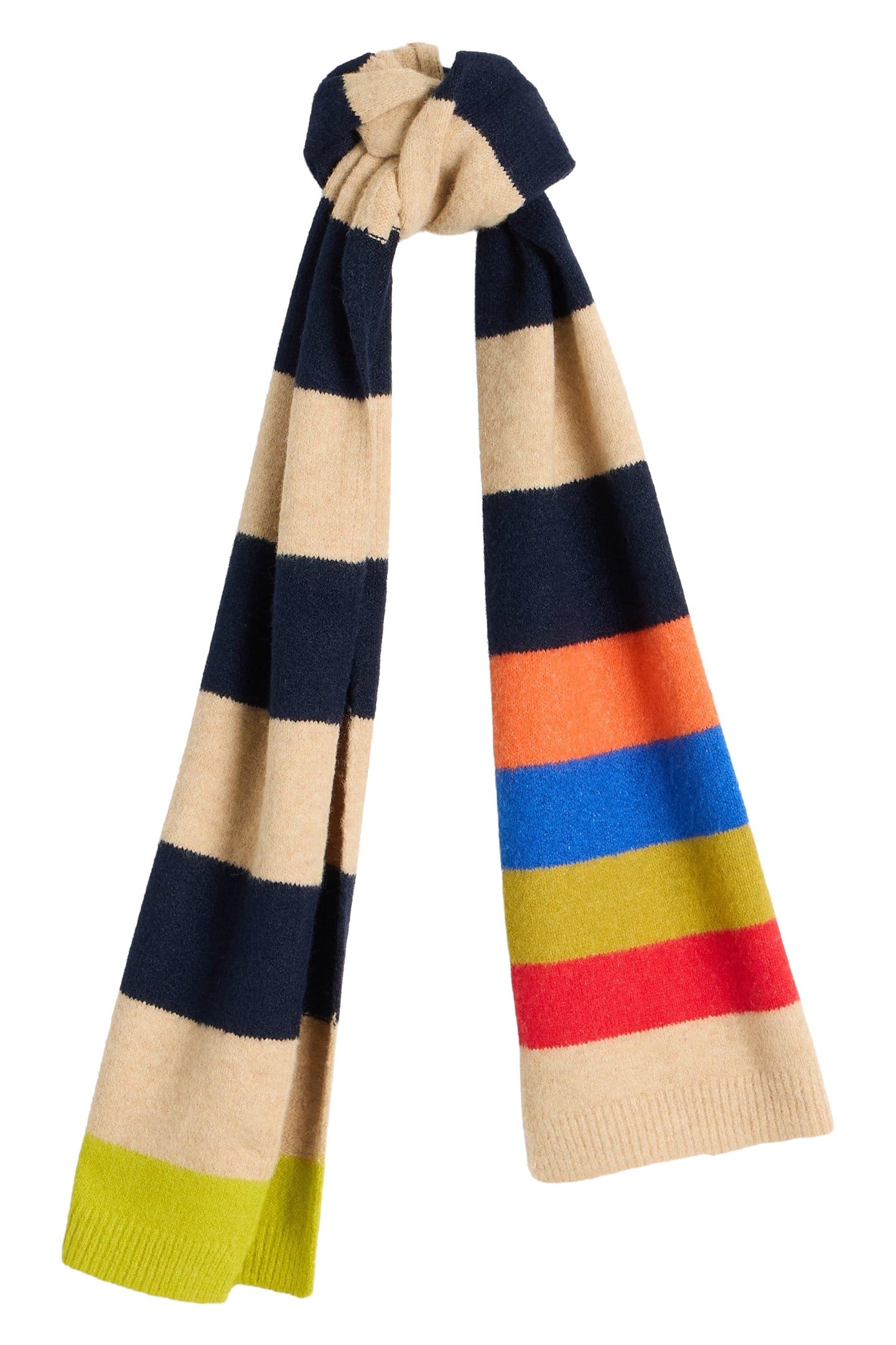 COLOURBLOCK STRIPE KNIT SCARF NAVY MULTI 2