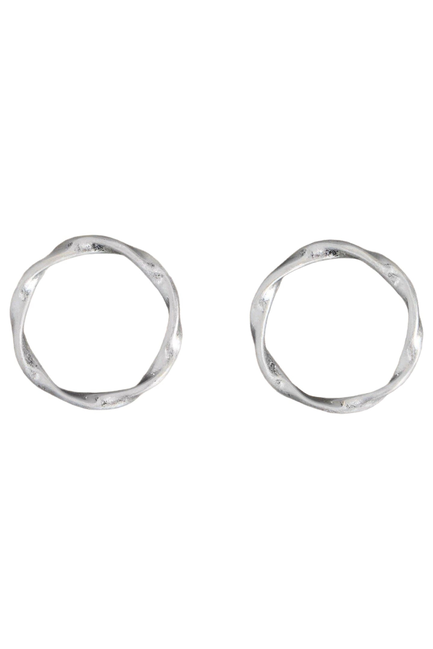 CYNTHIA ROUND EARRING SILVER TONE METALLIC 2