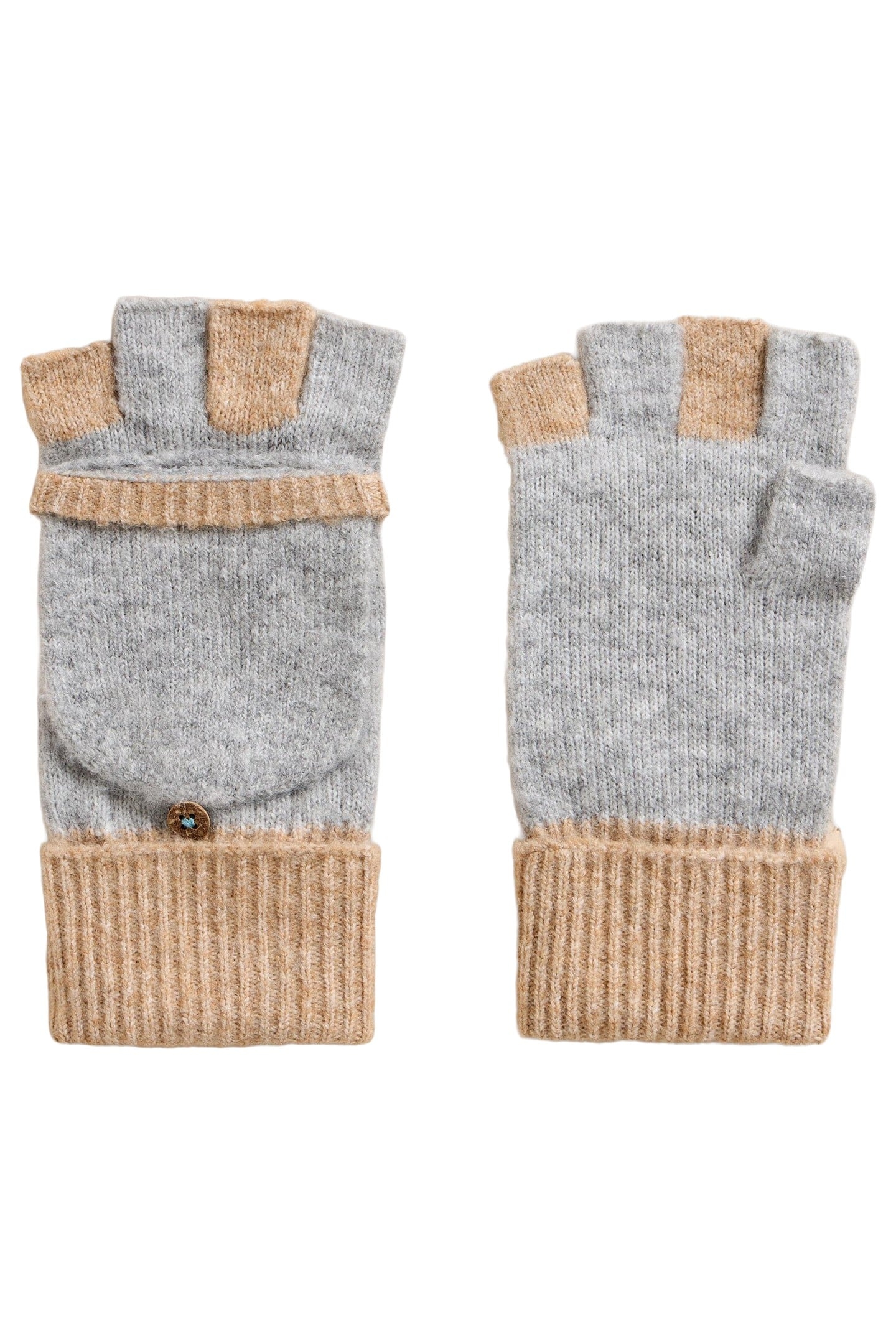 POPPY KNITTED FLIP MITT GREY MULTI 1