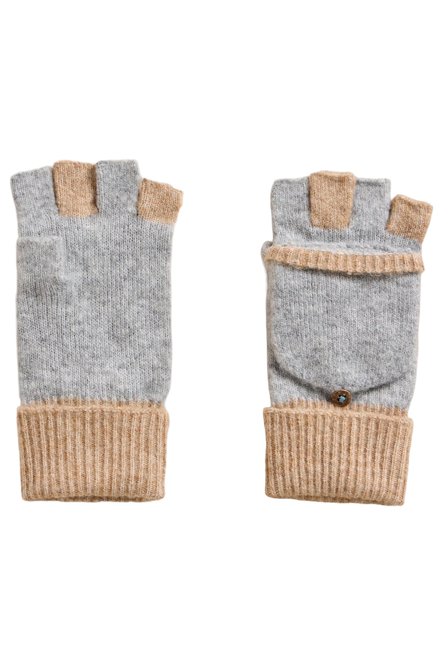 POPPY KNITTED FLIP MITT GREY MULTI 2