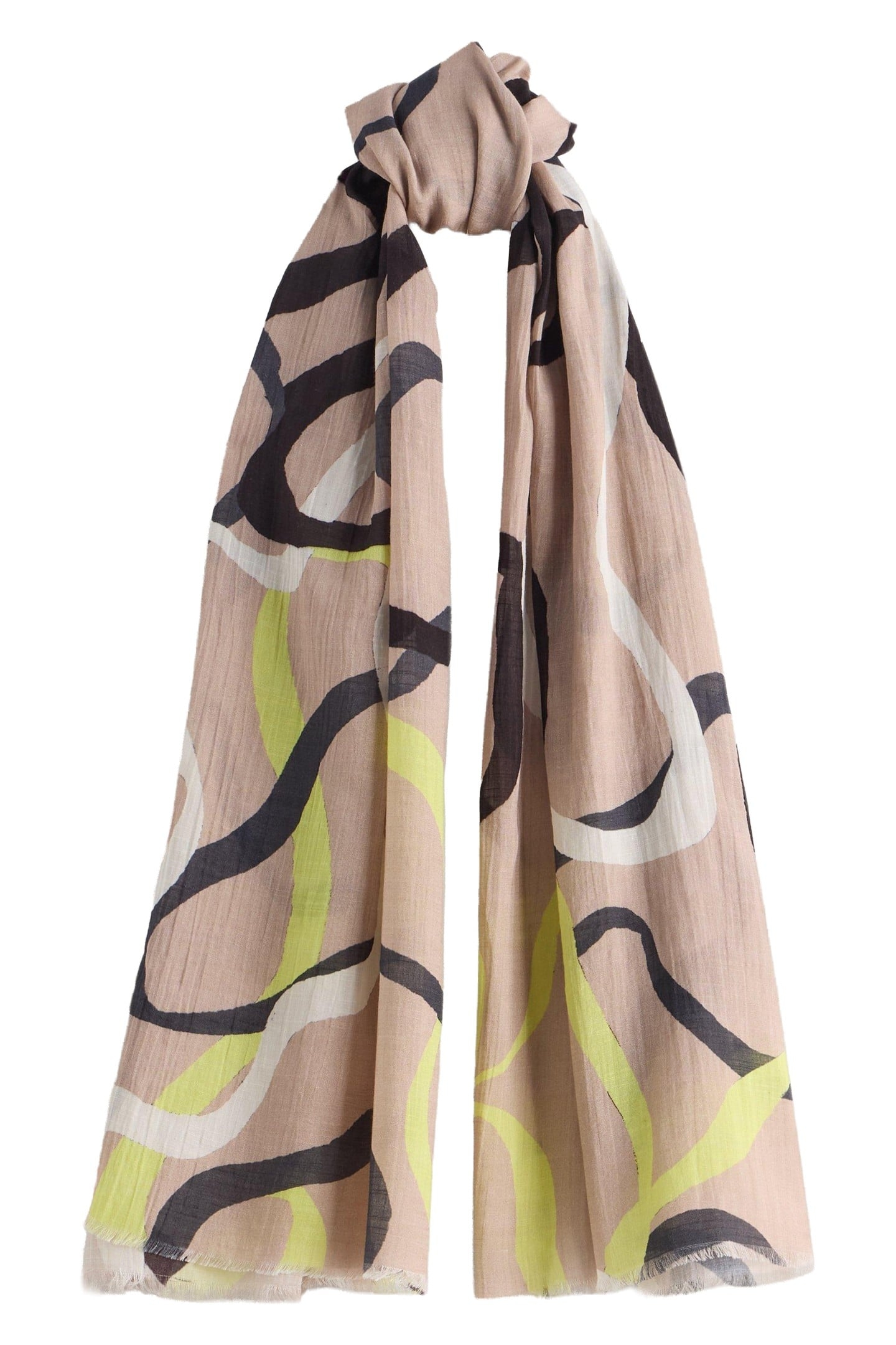 RIBBON SWIRL SCARF NATURAL MULTI 2