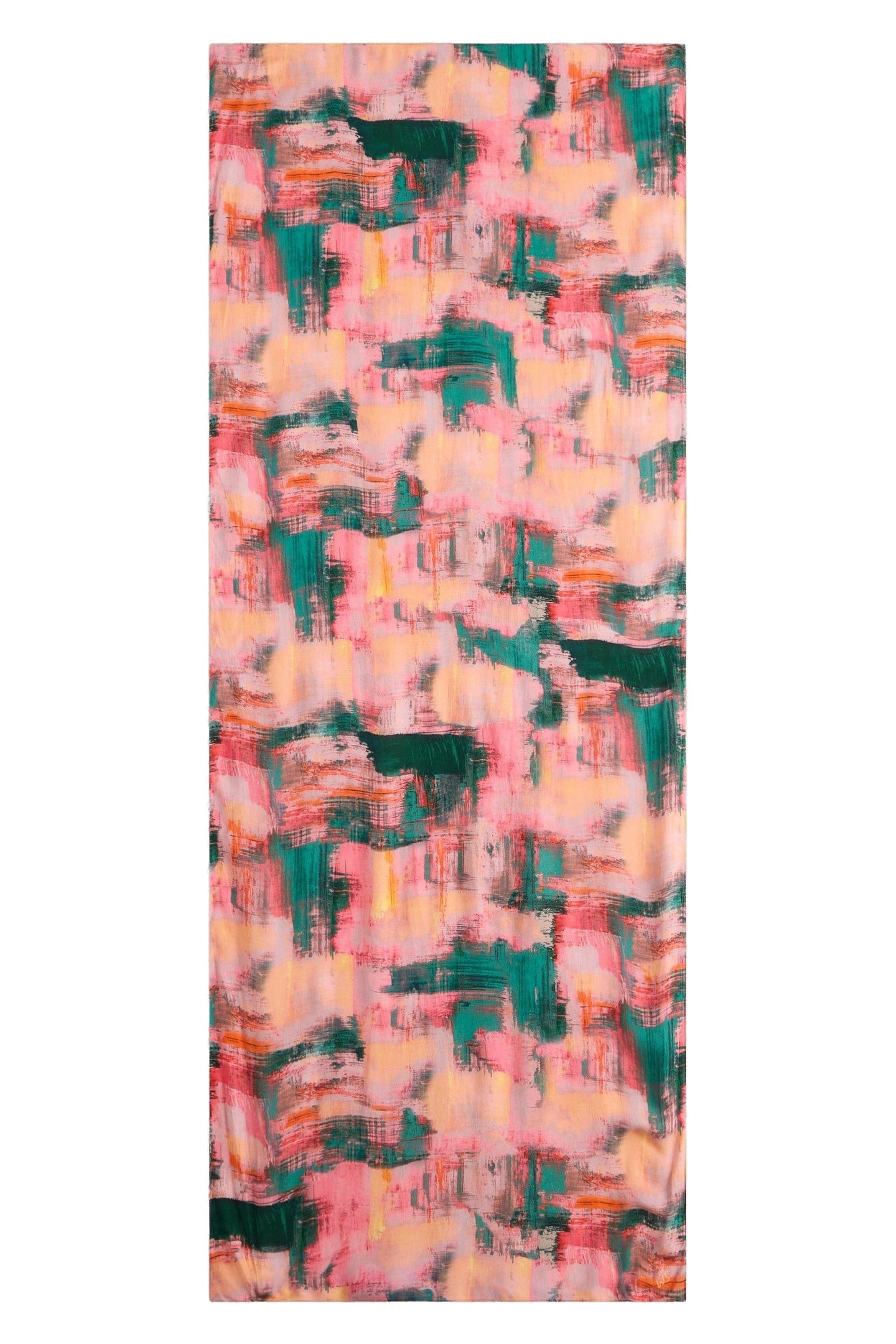 BRUSH PRINT SCARF PINK MULTI 1