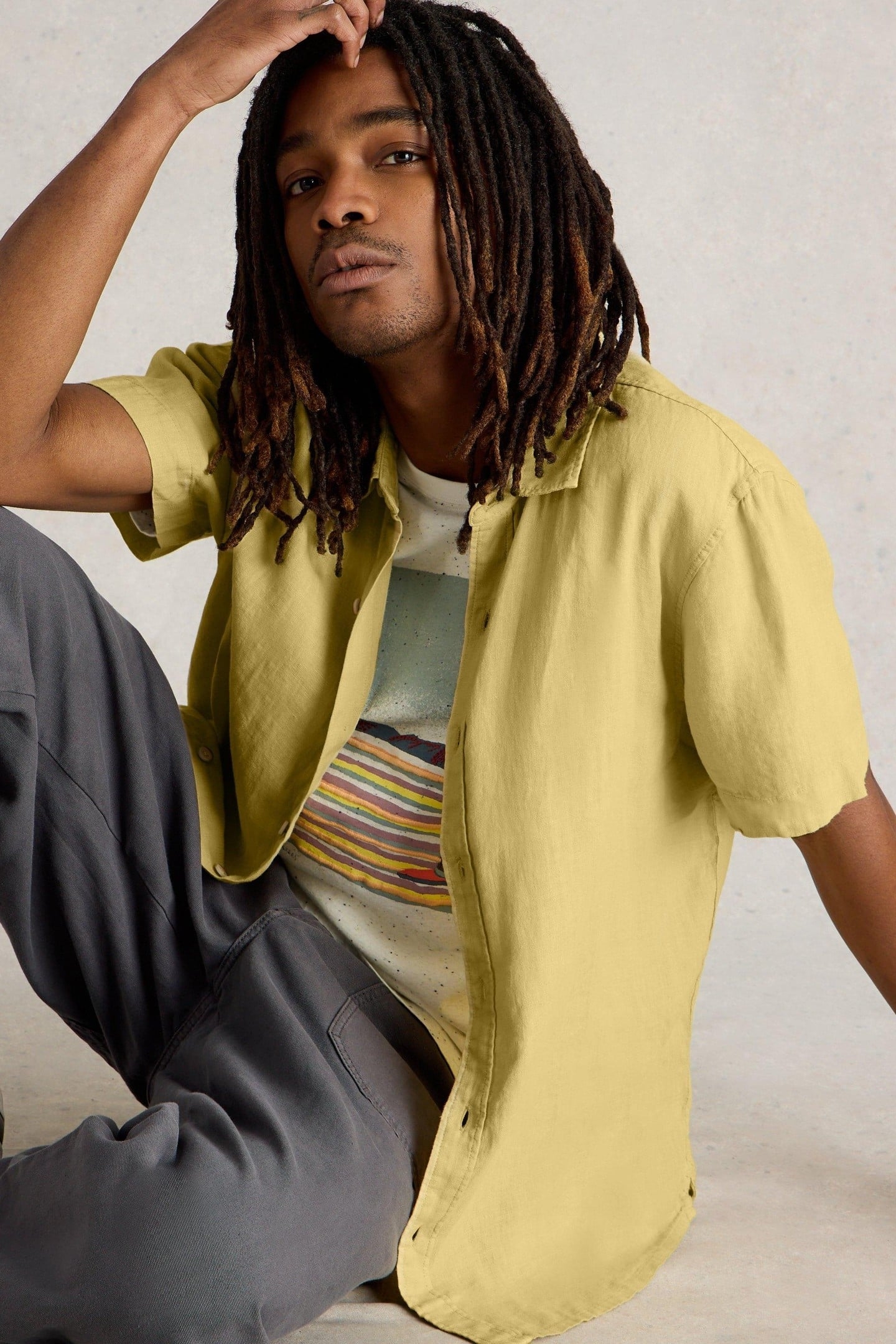 KESWICK SS LINEN SHIRT LIGHT GREEN 6