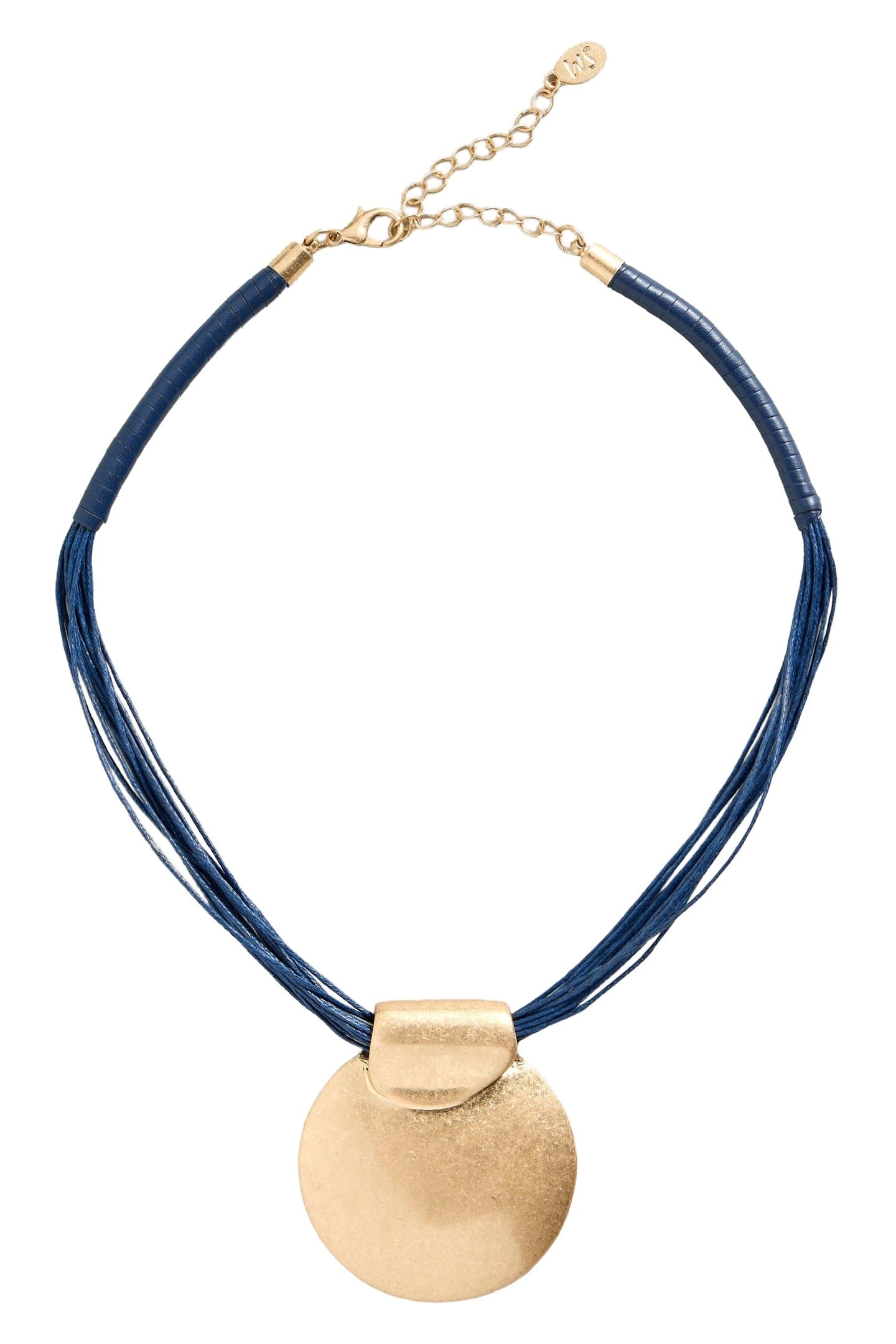 MAPLE DISK NECKLACE FRENCH NAVY 2