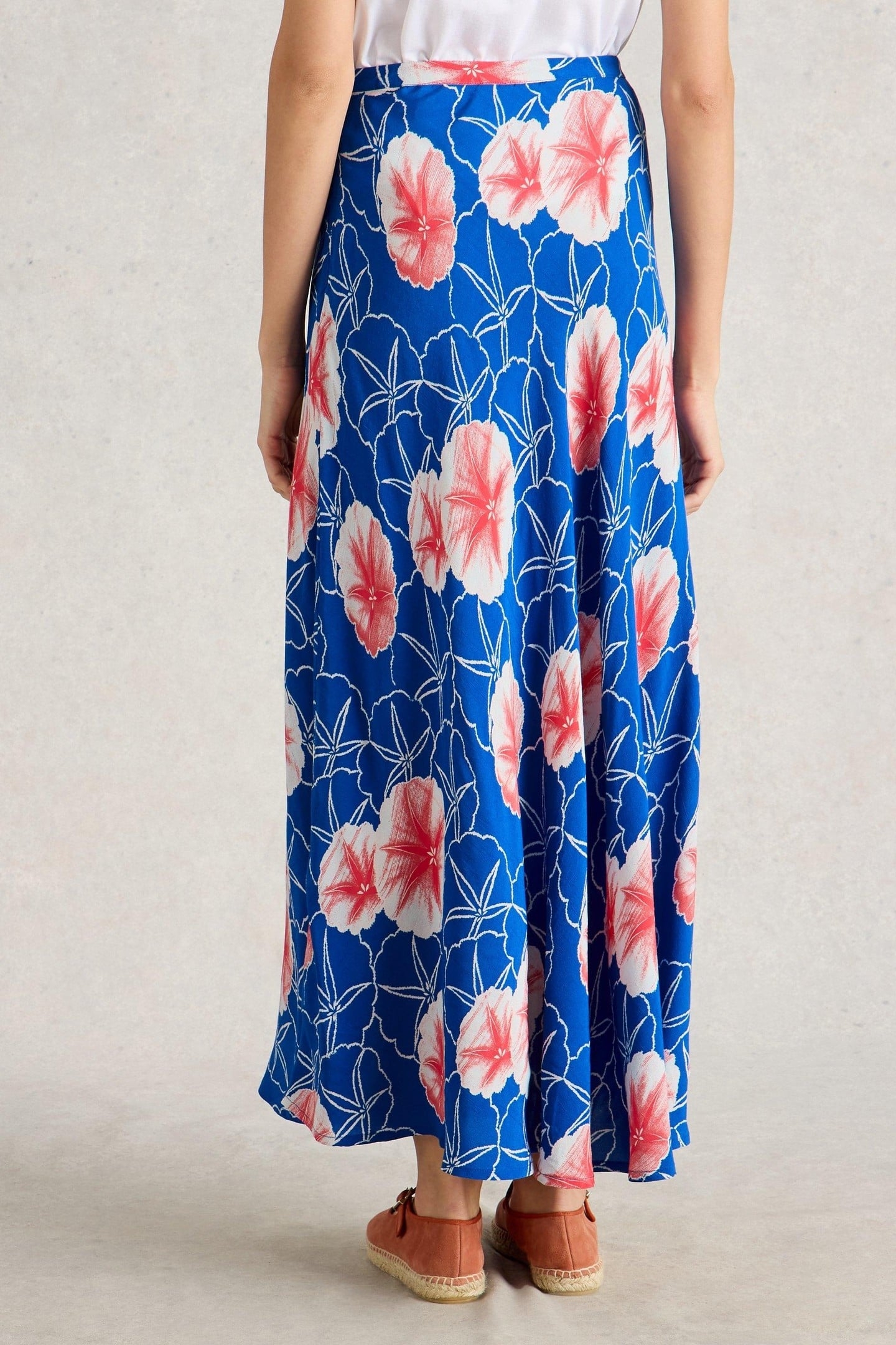 HOPE BIAS CUT MAXI SKIRT BLUE PRINT 3