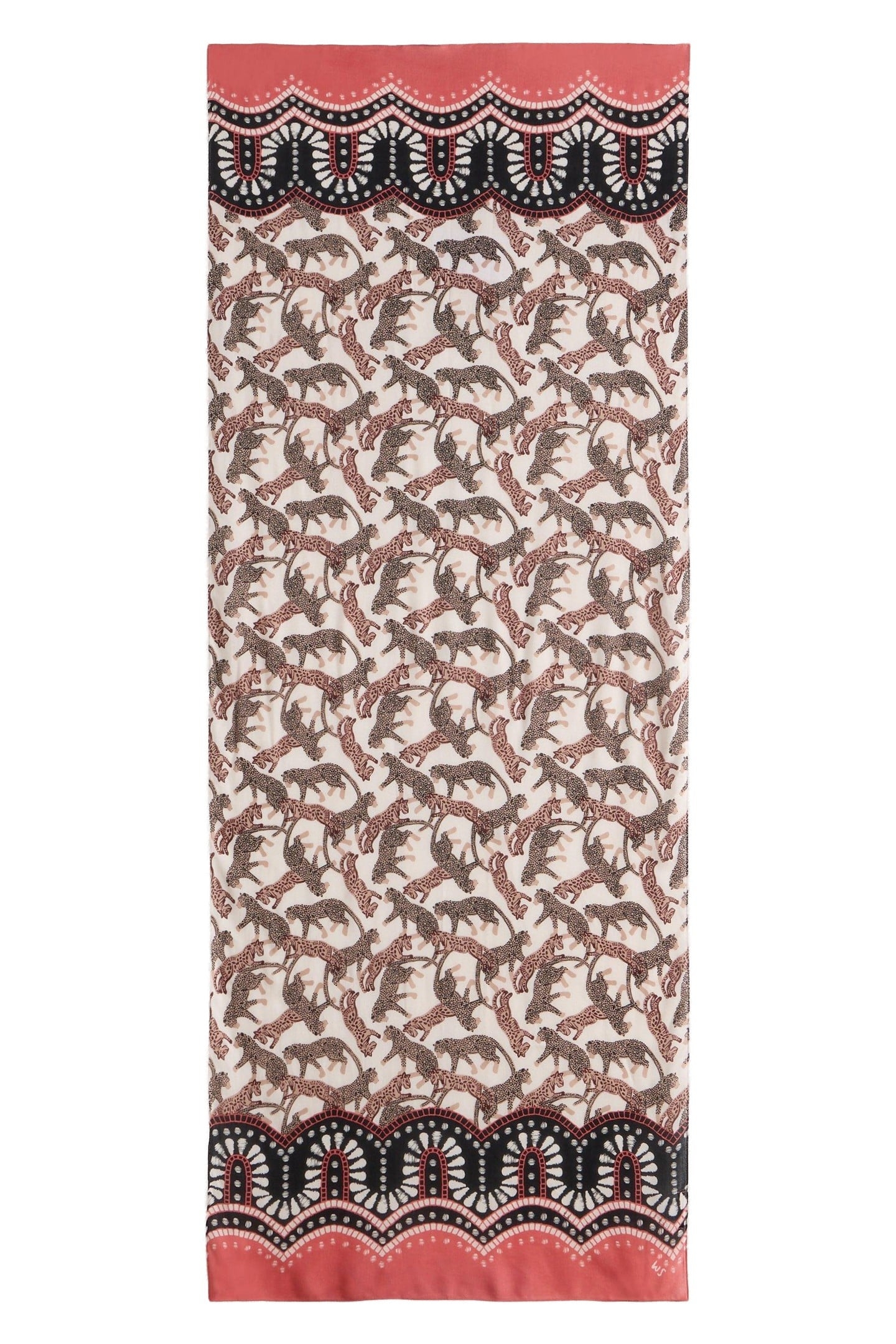 LUCINDA LEOPARD BORDER SCARF NATURAL MULTI 1