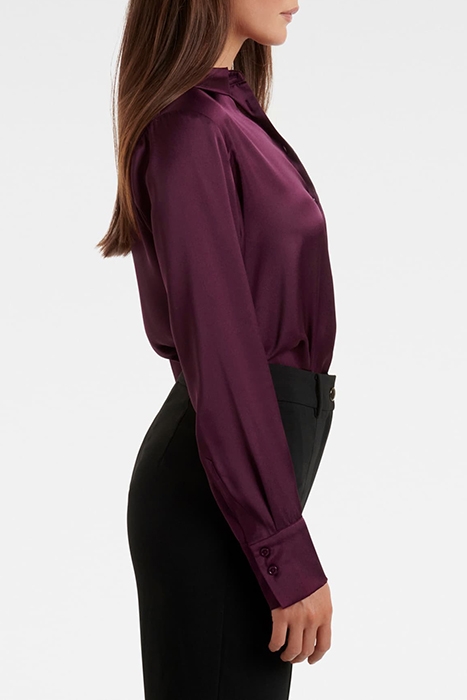LILA LONGLINE SATIN SHIRT EGGPLANT PURPLE 4