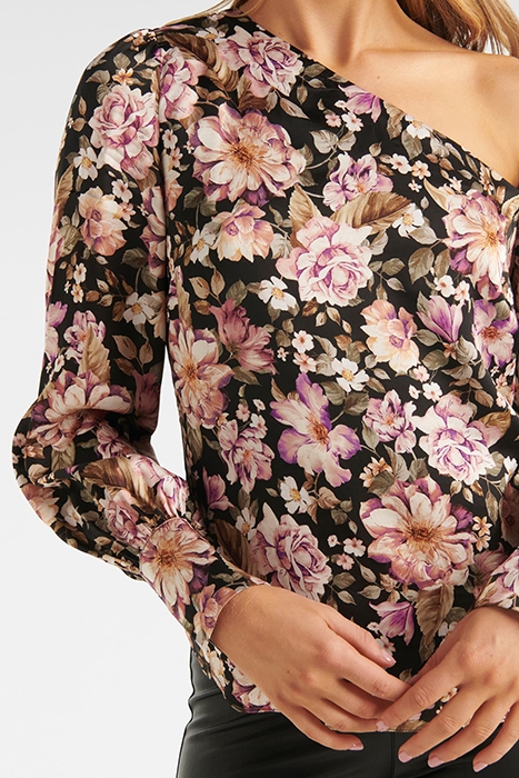 LANA PRINTED SATIN TIPPED SHOULDER DARK HAVEN FLORAL 5