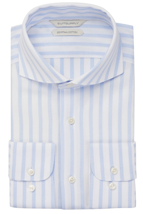 LIGHT BLUE STRIPED SLIM FIT SHIRT LIGHT BLUE 2