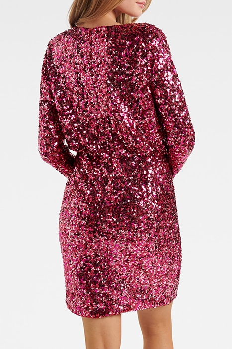 JUNIPER SEQUIN WRAP MINI DRESS HOT PINK 2