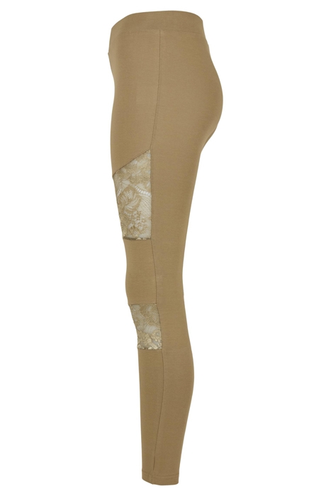 LADIES LACES INSET LEGGINGS KHAKI 8