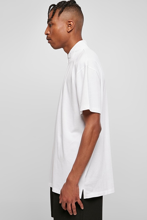 BOXY ZIP PIQUE TEE WHITE 5