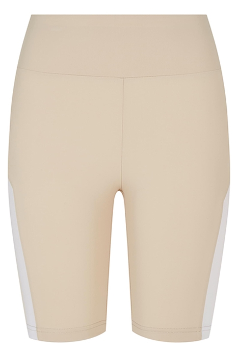 LADIES COLOR BLOCK CYCLE SHORTS SOFTSEAGRASS/WHITE 1