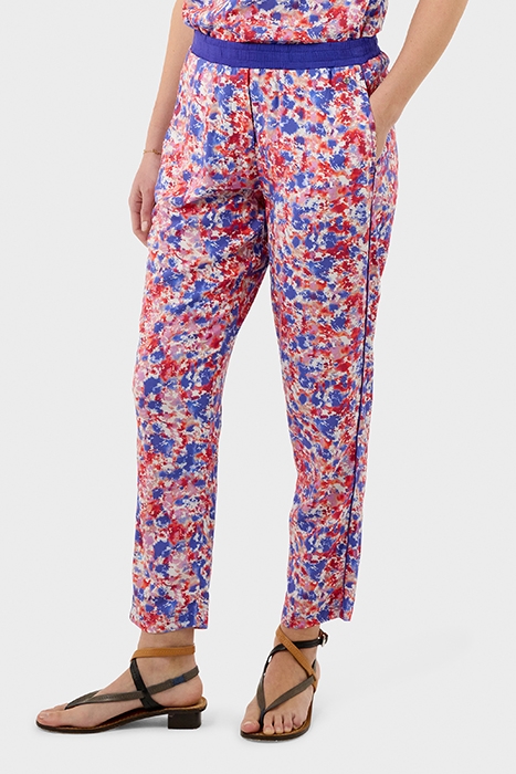 HOGE TAILLE RELAXED FIT BROEK MET BLOEMENPRINT RED BUD 1