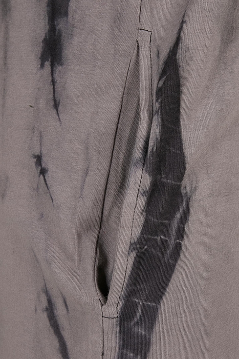 LADIES OVERSIZED TIE DYE HOODY DRESS BLACK/ASPHALT 7