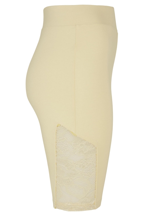LADIES HIGH WAIST LACE INSET CYCLE SHORTS SOFTYELLOW 8